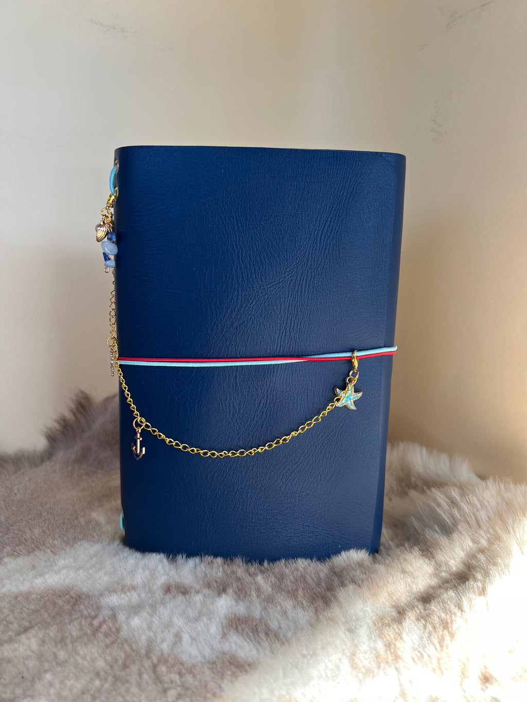 Kožený zápisník A5 - Modrá - Blue Navy - Sailor - dlhá verzia