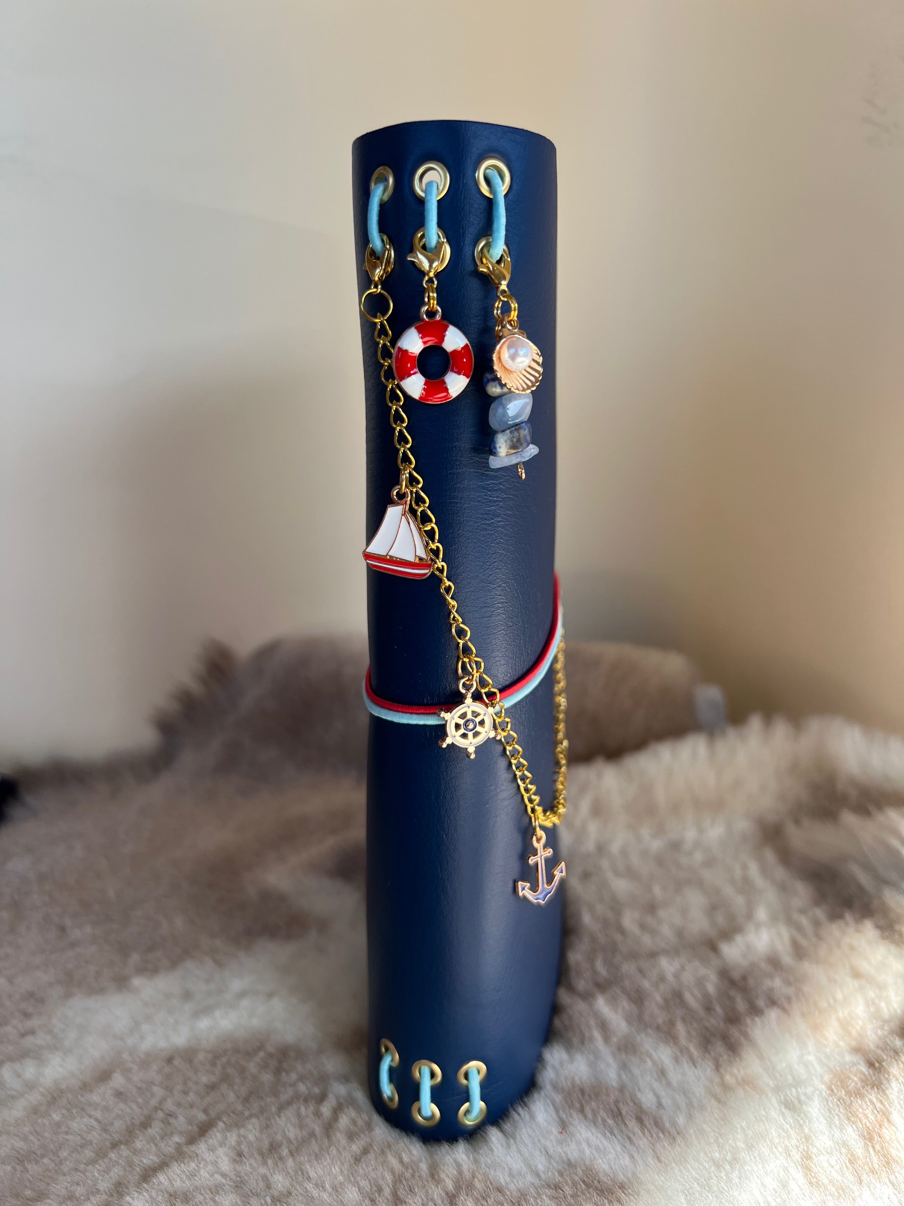 Kožený zápisník A5 - Modrá - Blue Navy - Sailor - dlhá verzia