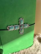 Kožený zápisník A5 - Zelená - Green Spring - Spring cross - dlhá verzia