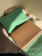 Kožený zápisník A5 - Zelená - Green Spring - Spring cross - dlhá verzia