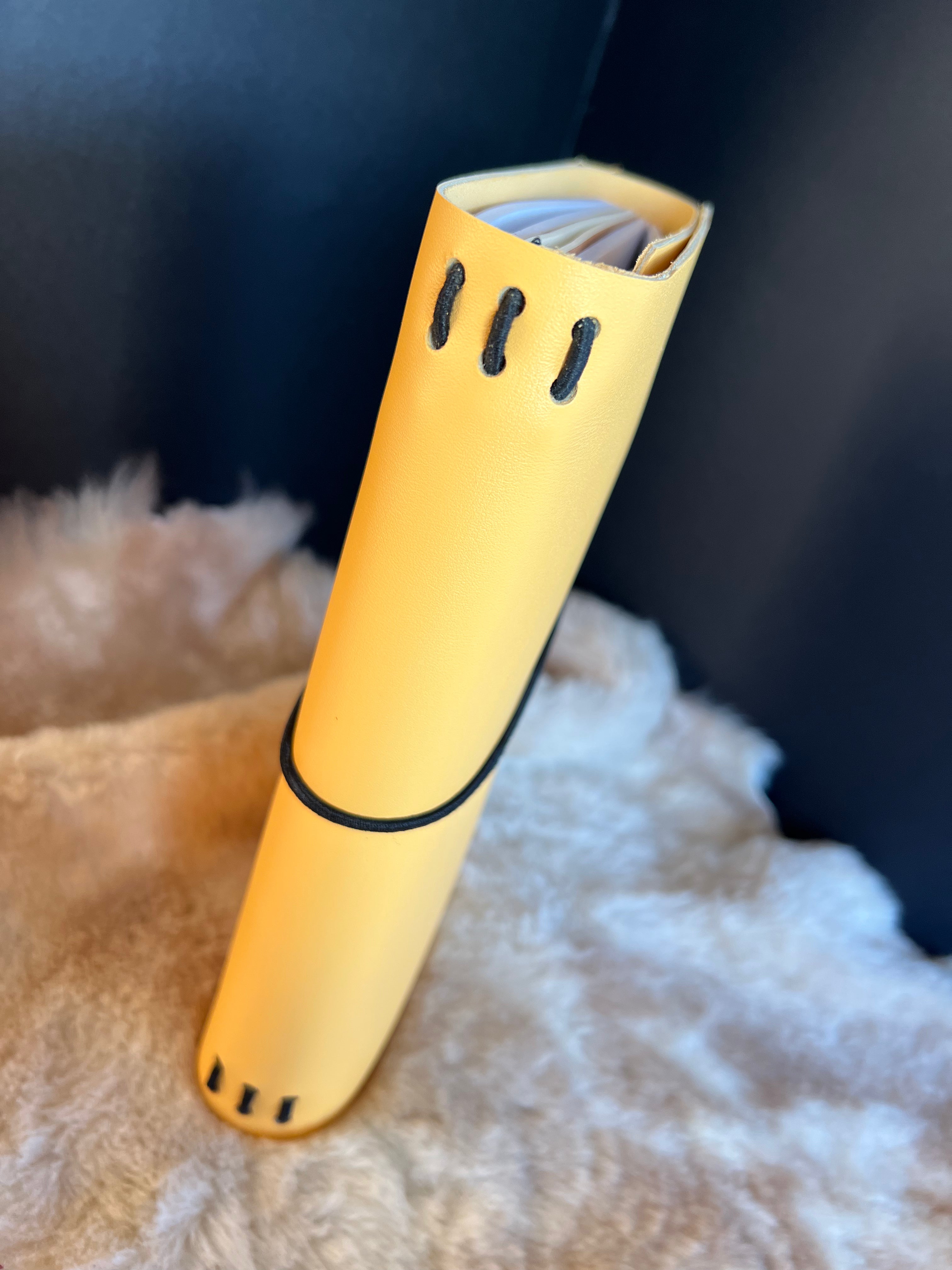 Kožený zápisník A5 - Žltý - Taxi Yellow - dlhá verzia