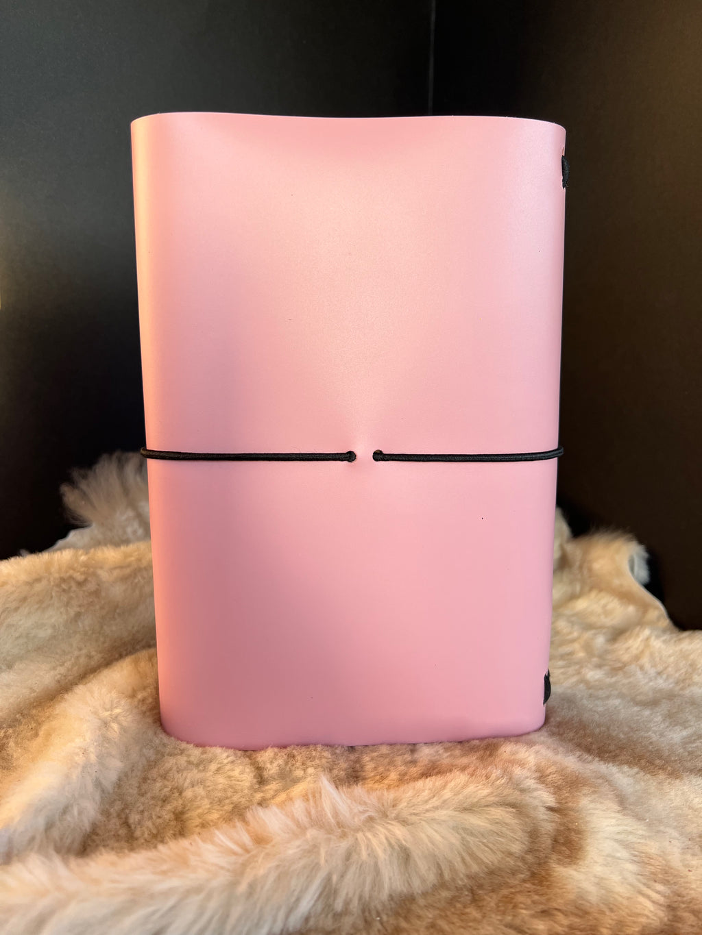 Kožený zápisník A5 - Ružová - Baby pink - dlhá verzia