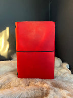 Kožený zápisník A5 - Červený - Red Matte - dlhá verzia