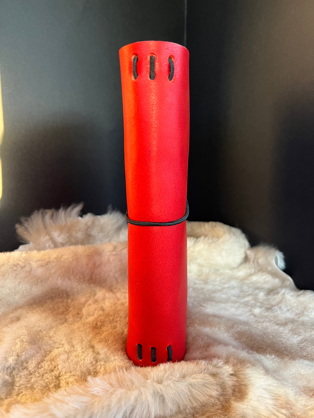 Kožený zápisník A5 - Červený - Red Matte - dlhá verzia