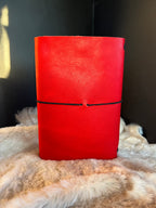 Kožený zápisník A5 - Červený - Red Matte - dlhá verzia