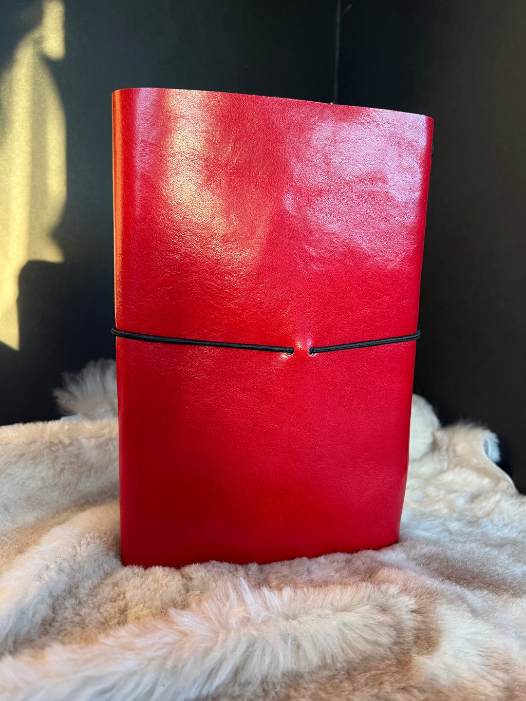 Kožený zápisník A5 - Červený - Red diamond - dlhá verzia