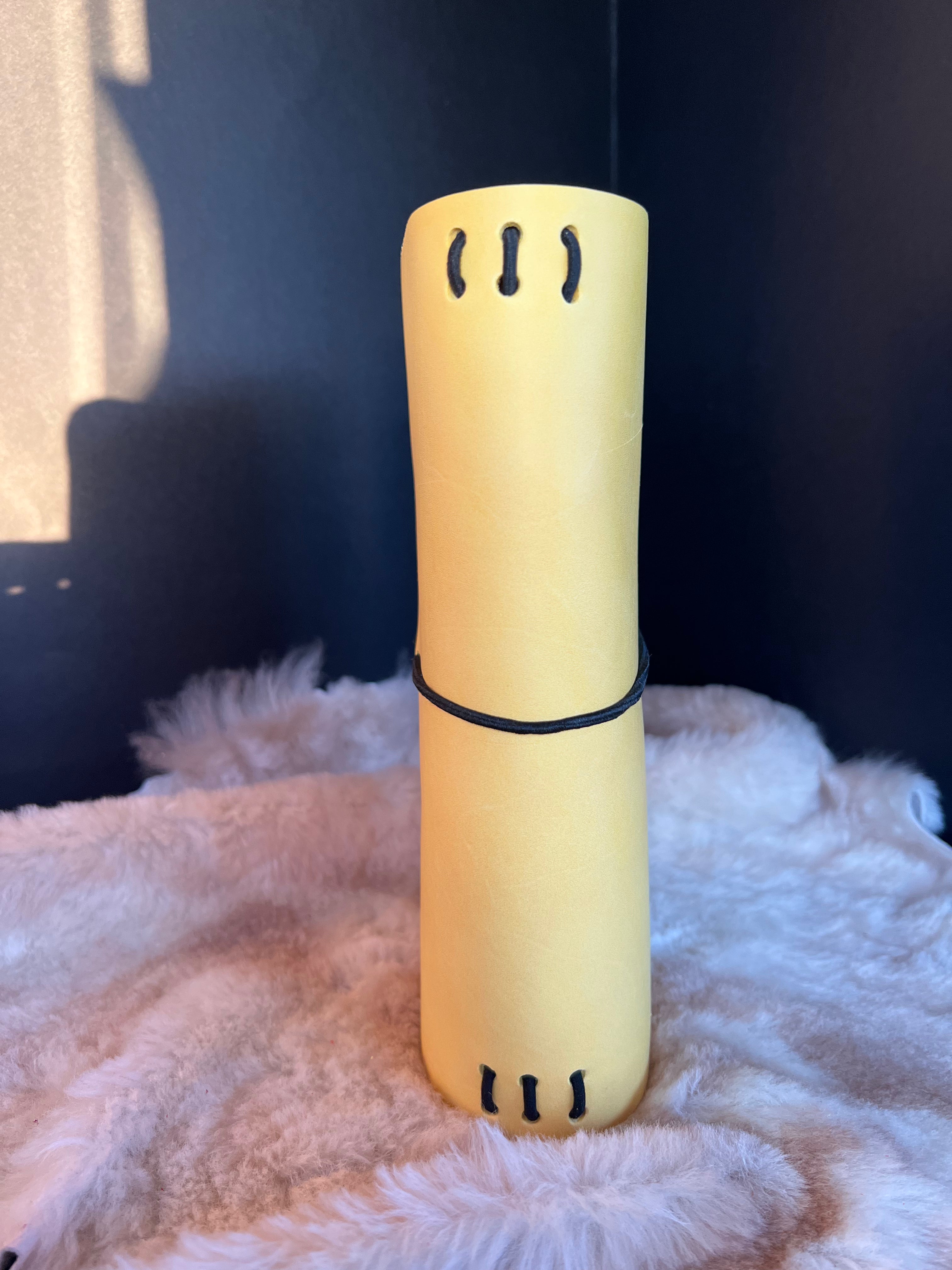 Kožený zápisník A5 - Žltý - Yellow Bee - dlhá verzia