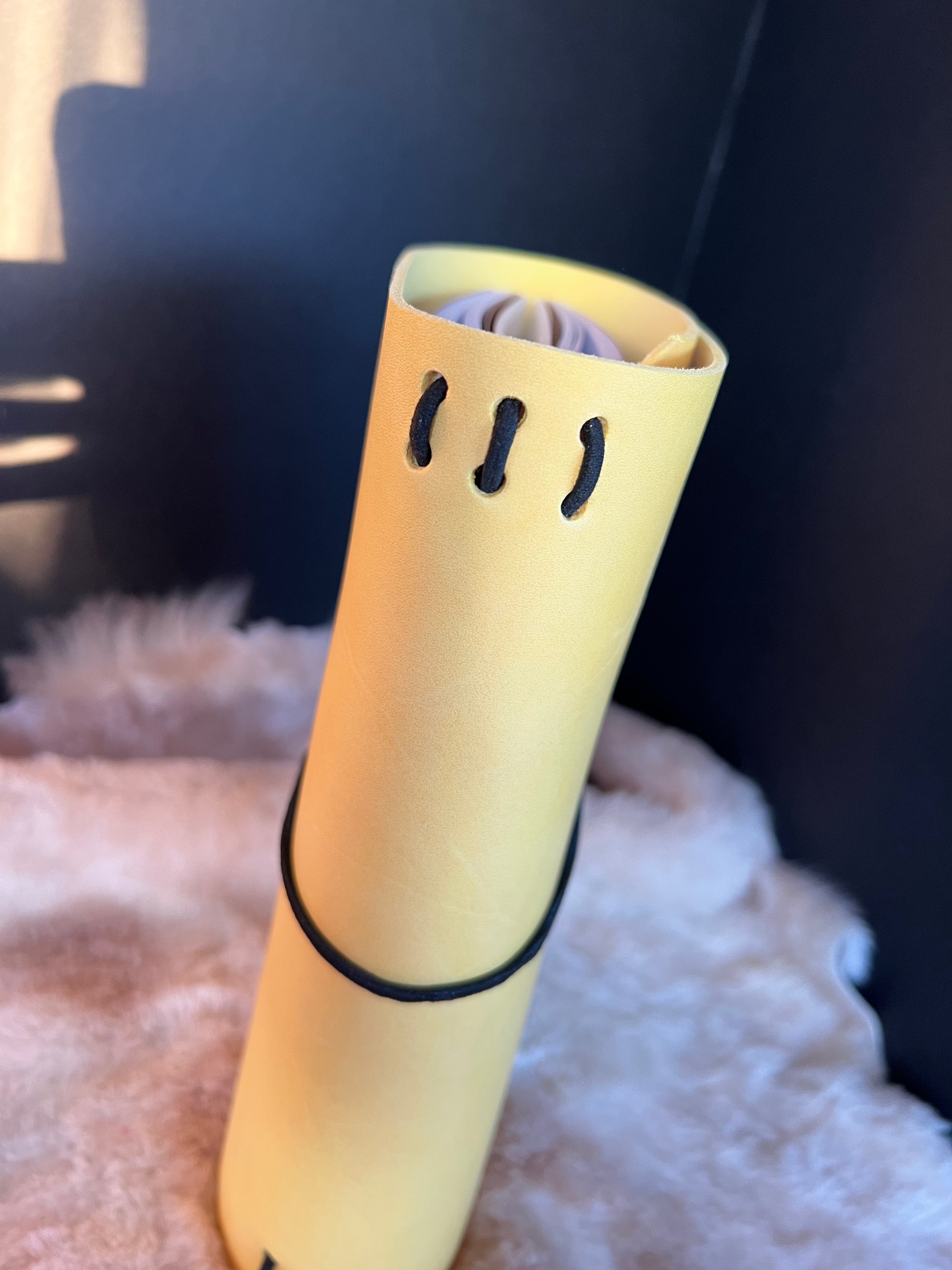 Kožený zápisník A5 - Žltý - Yellow Bee - dlhá verzia