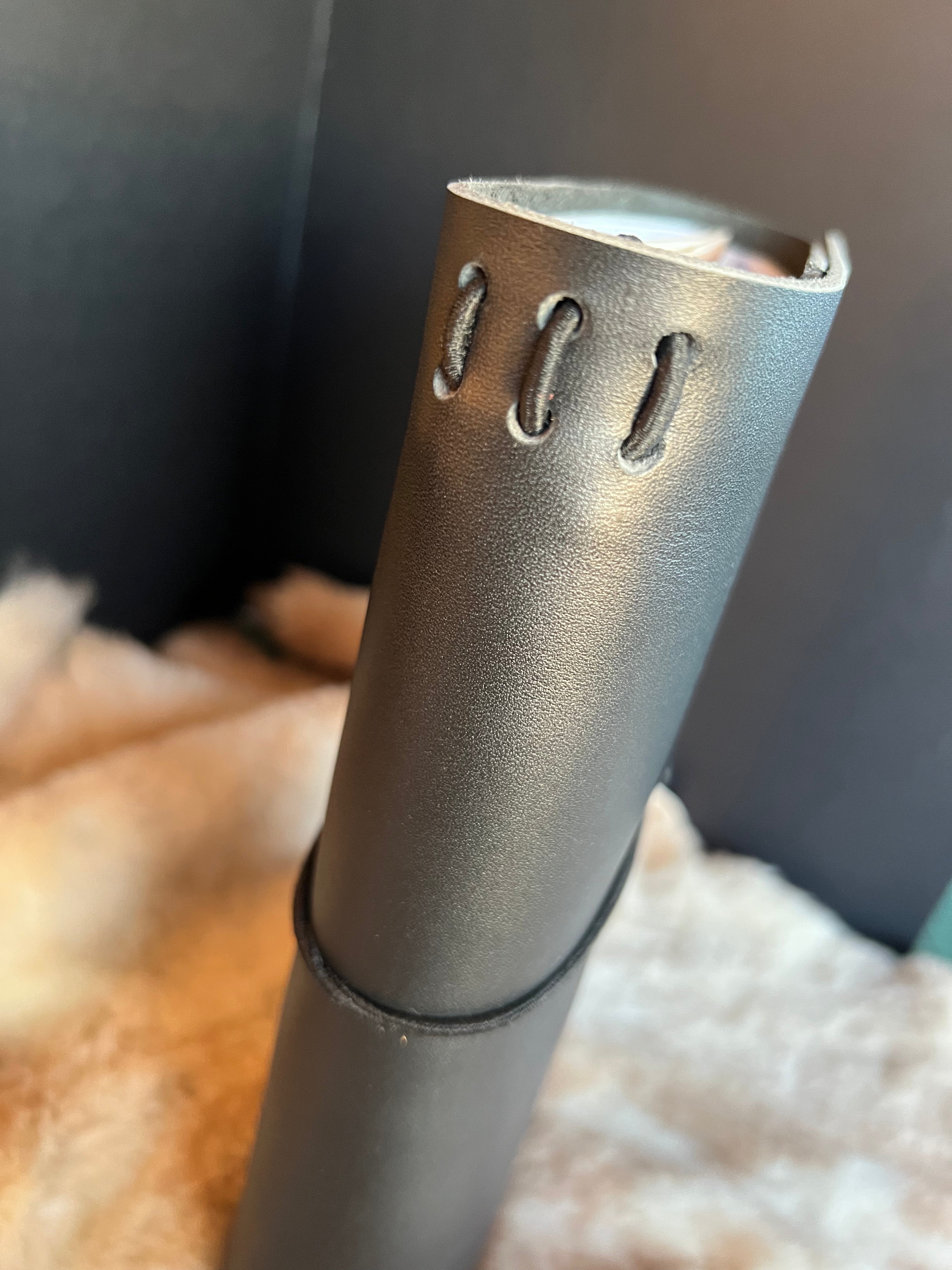 Kožený zápisník A5 - čierna - Black panter - Dlhá verzia