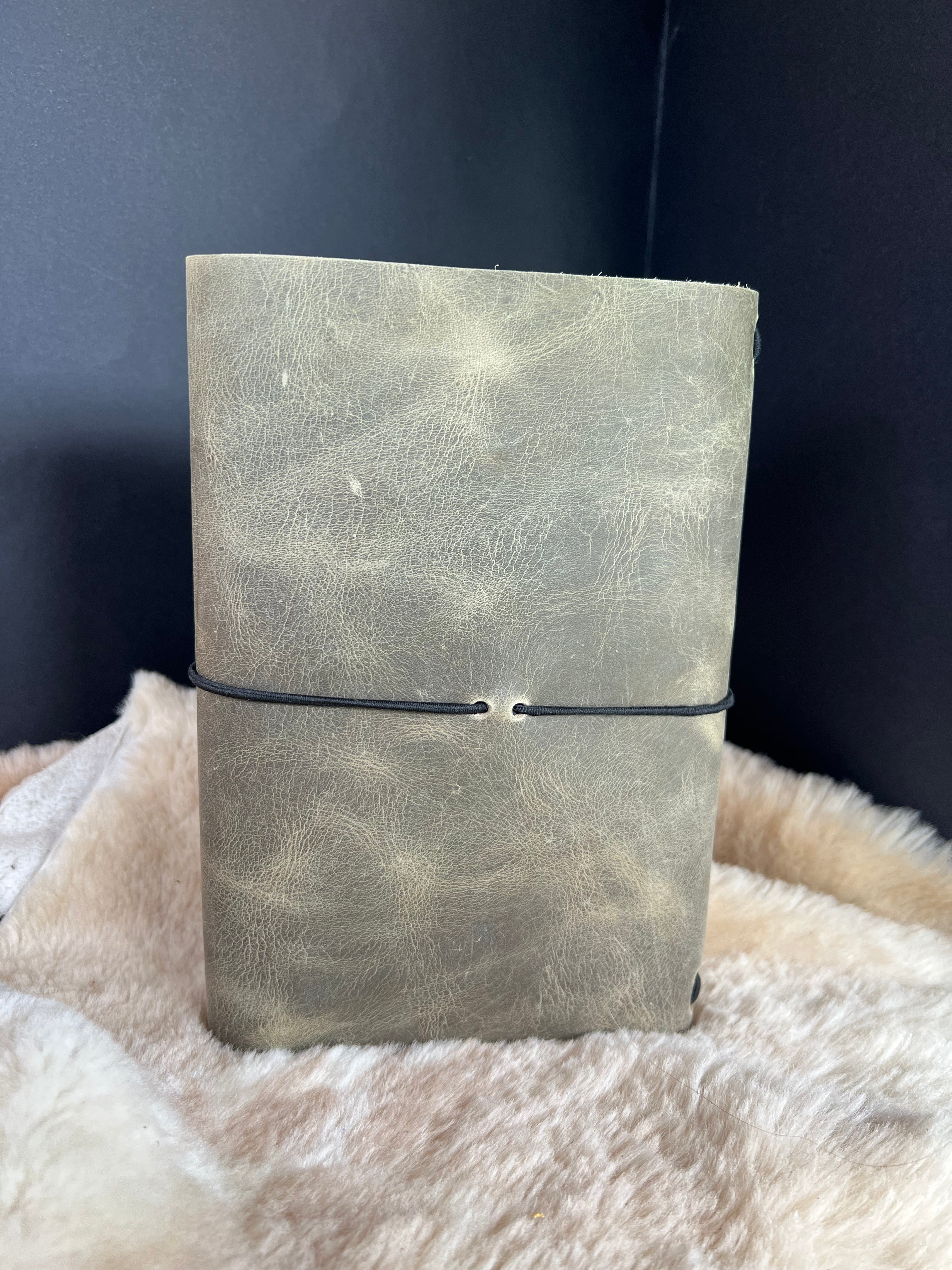 Kožený zápisník A5 - Zelená - Green Crazy Horse - dlhá verzia