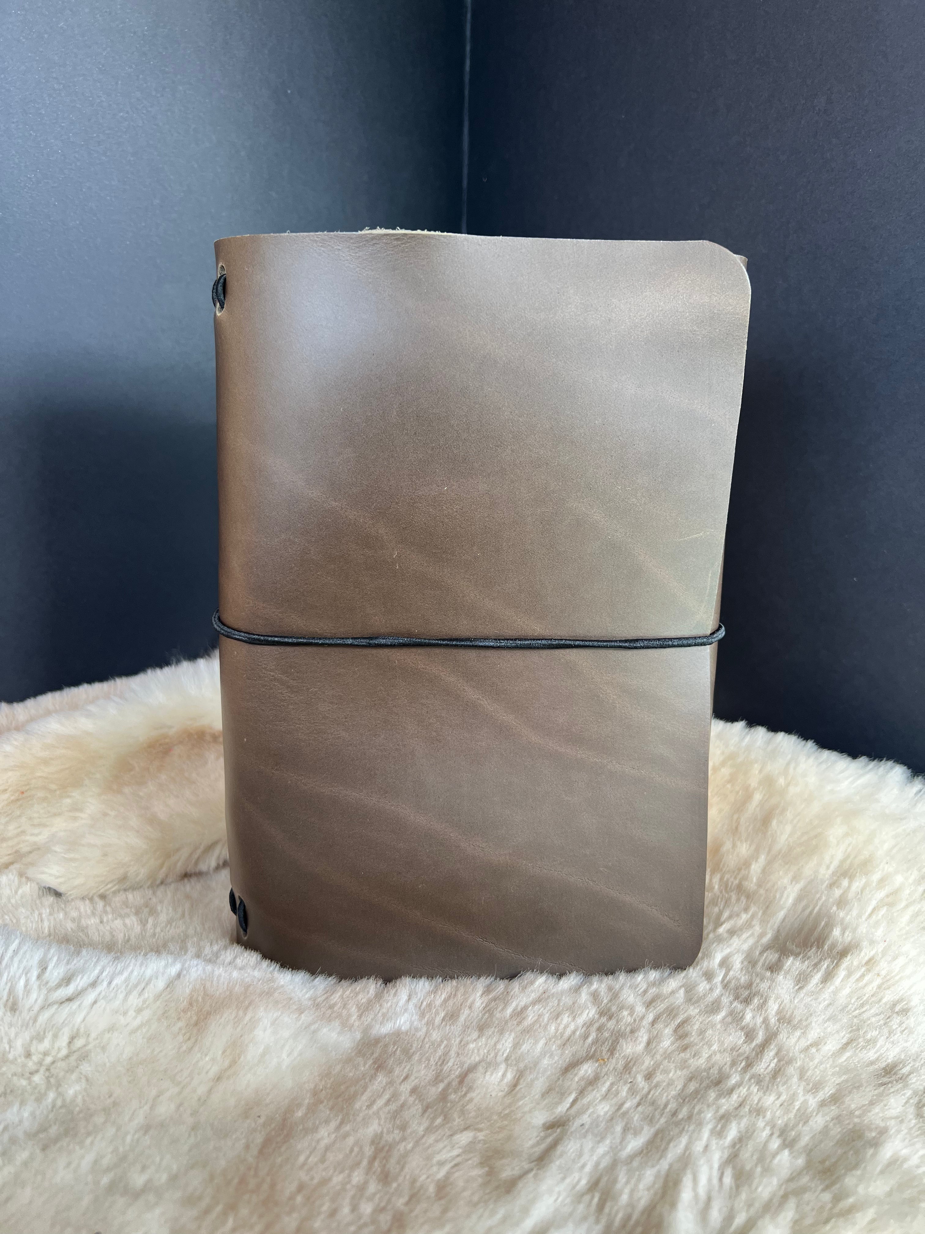 Kožený zápisník A5 - Zelená - Green Dark - dlhá verzia