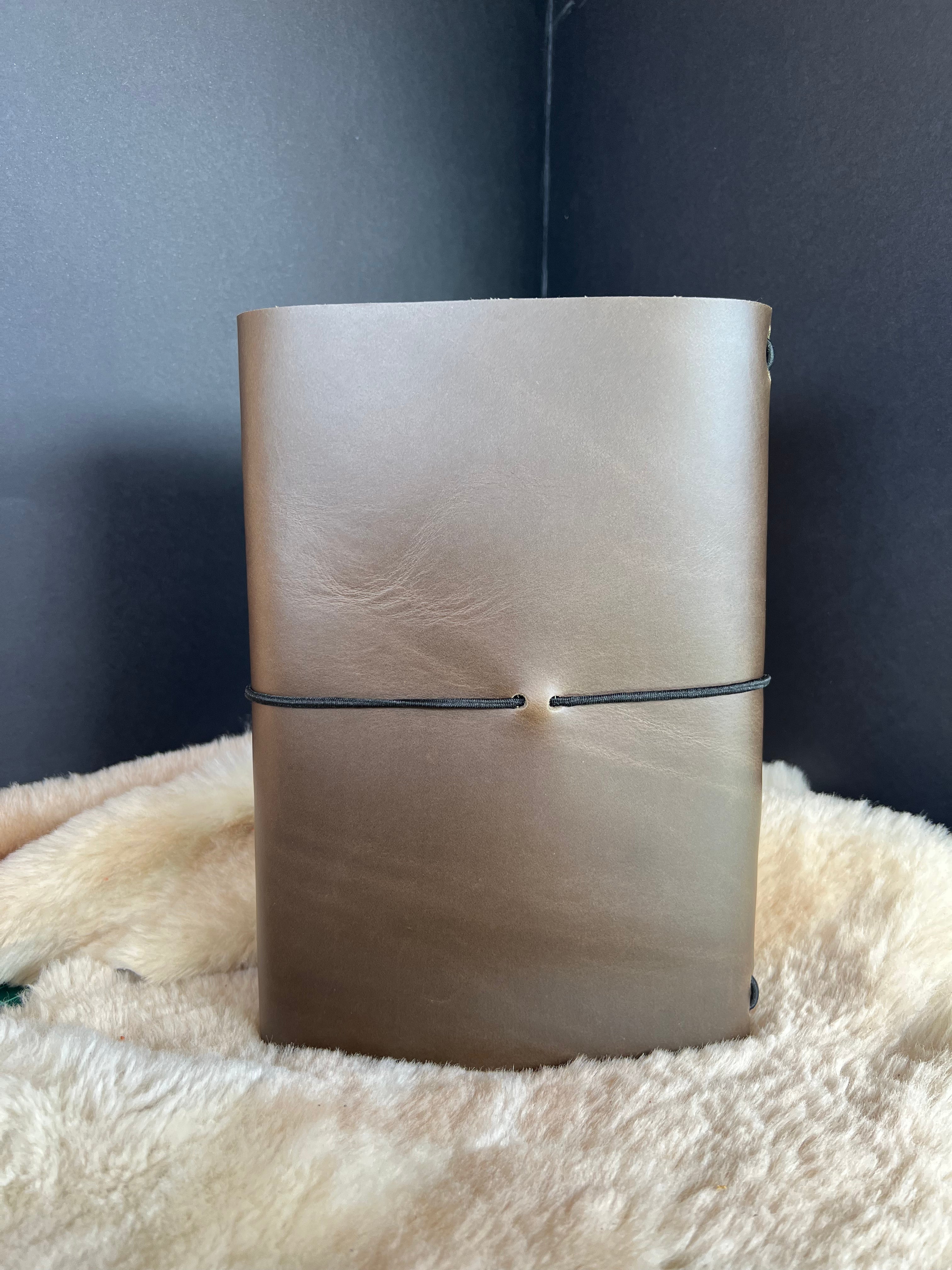 Kožený zápisník A5 - Zelená - Green Dark - dlhá verzia