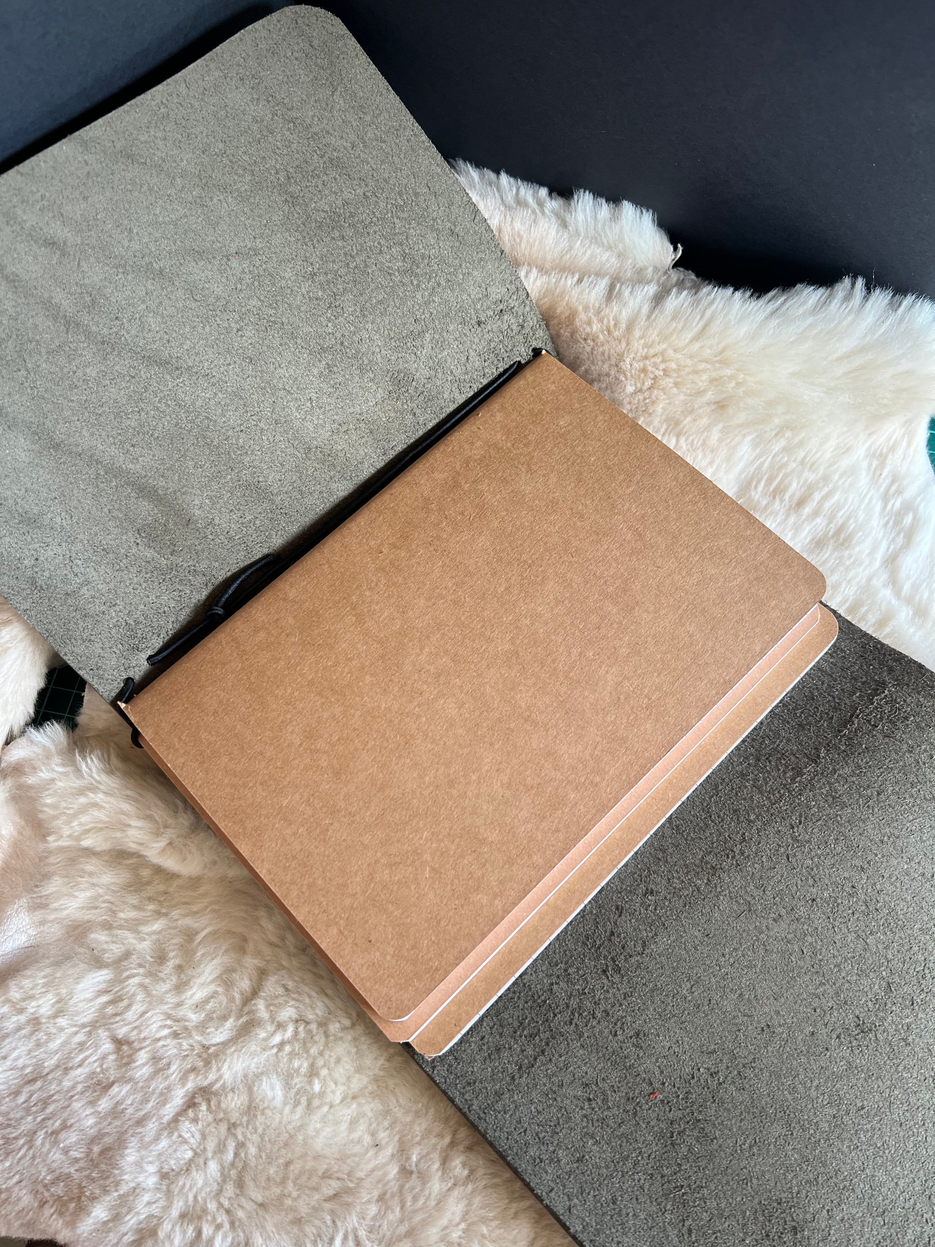 Kožený zápisník A5 - Zelená - Green Crazy Horse - dlhá verzia