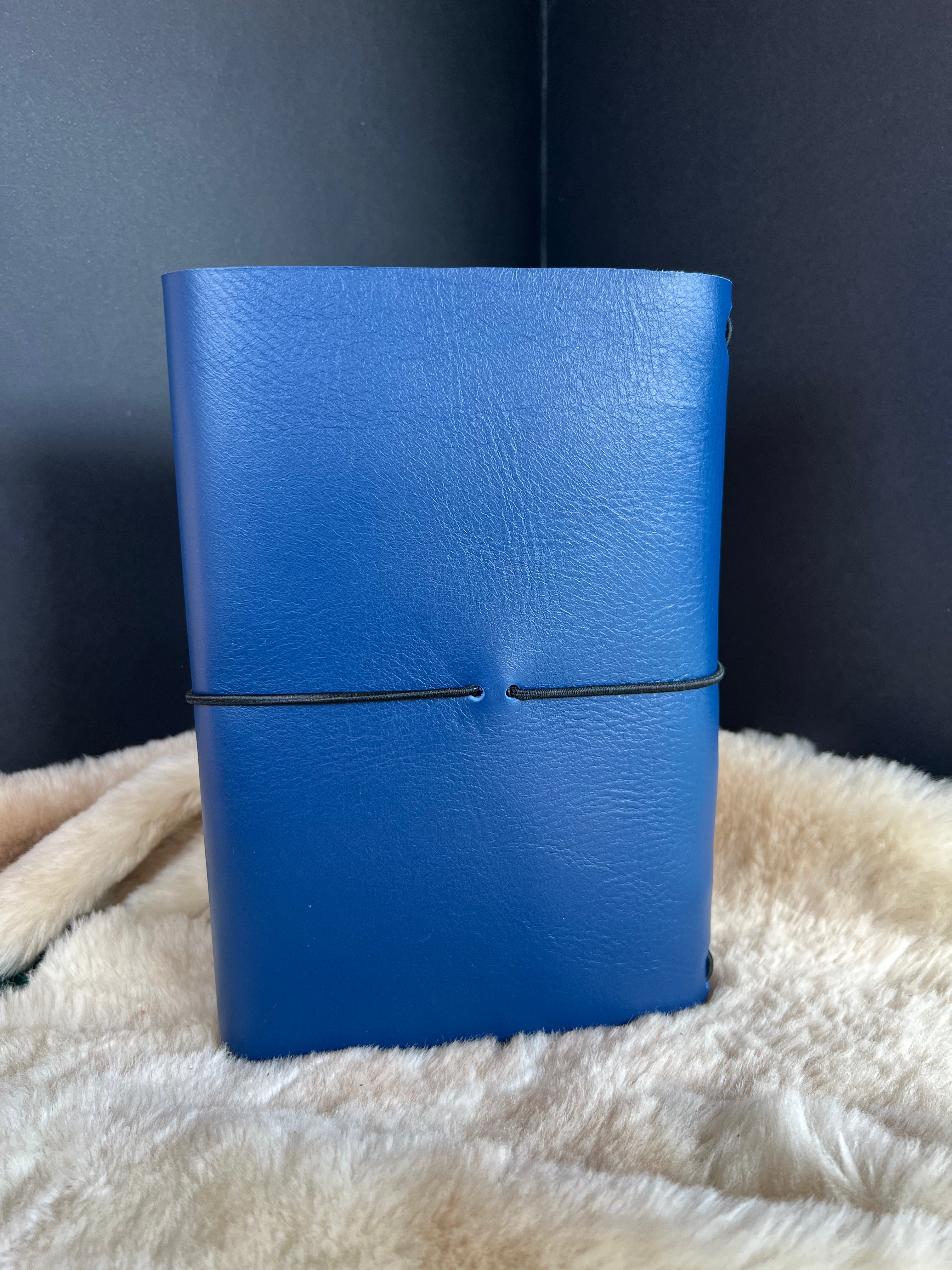 Kožený zápisník A5 - Modrá - Blue Navy - dlhá verzia