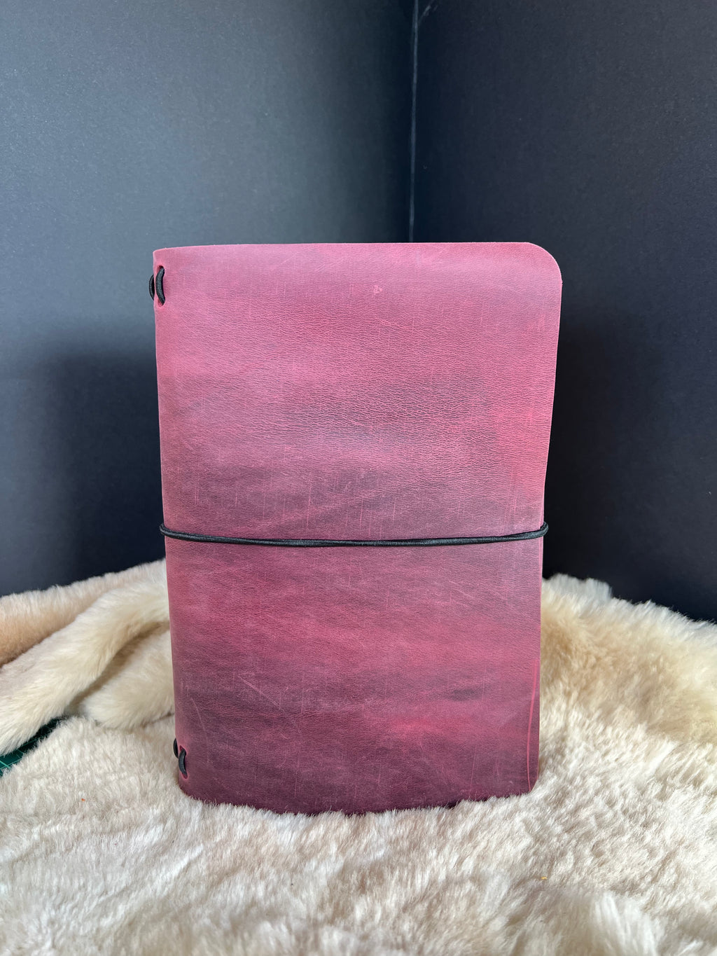 Kožený zápisník A5 - Ružová - Pink Dracula - Dlhá verzia
