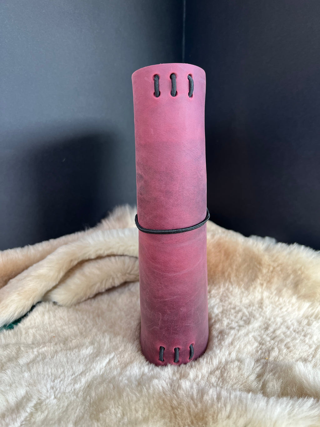 Kožený zápisník A5 - Ružová - Pink Dracula - Dlhá verzia