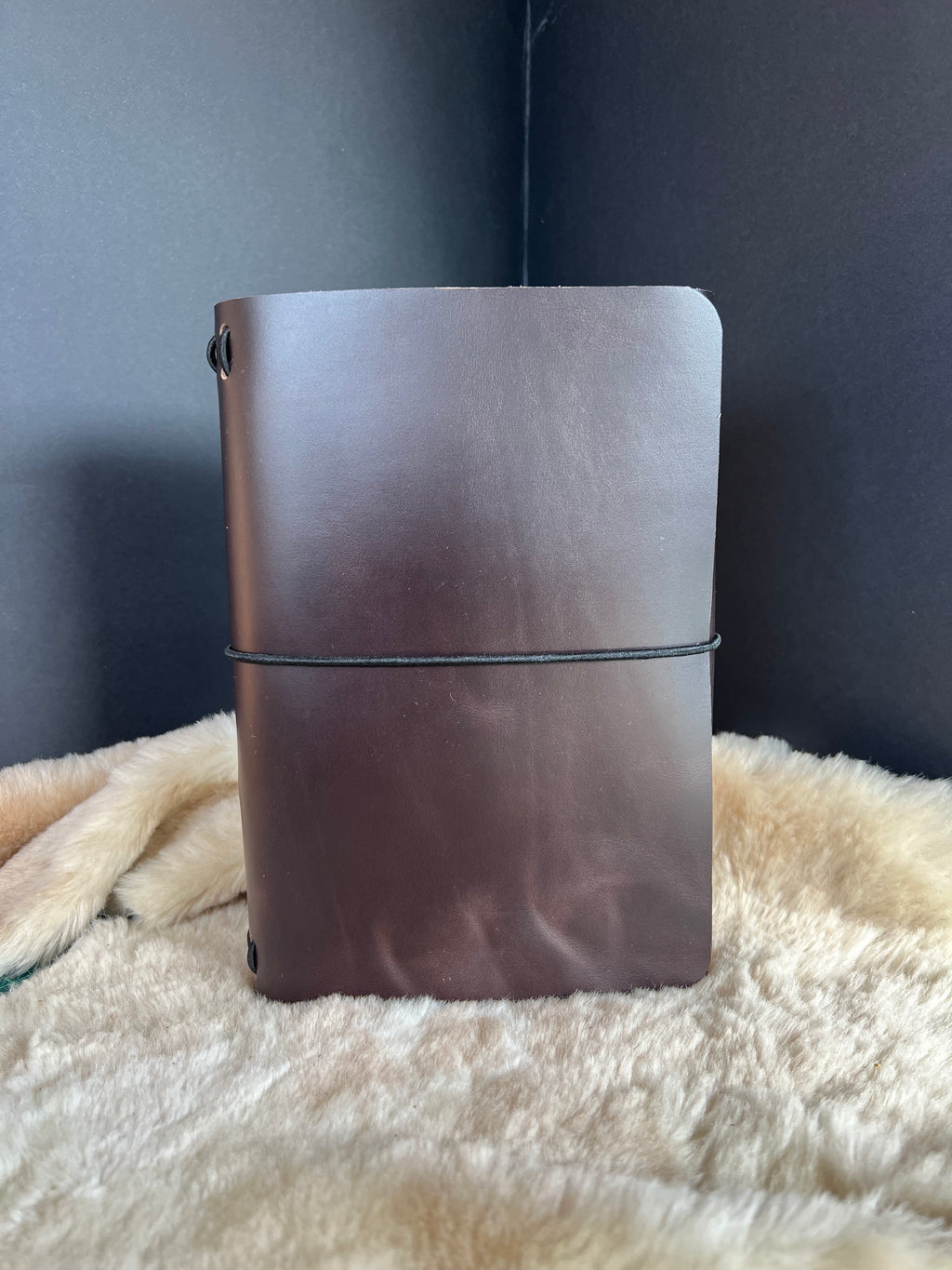 Kožený zápisník A5 - Hnedá - Brown Dark - dlhá verzia