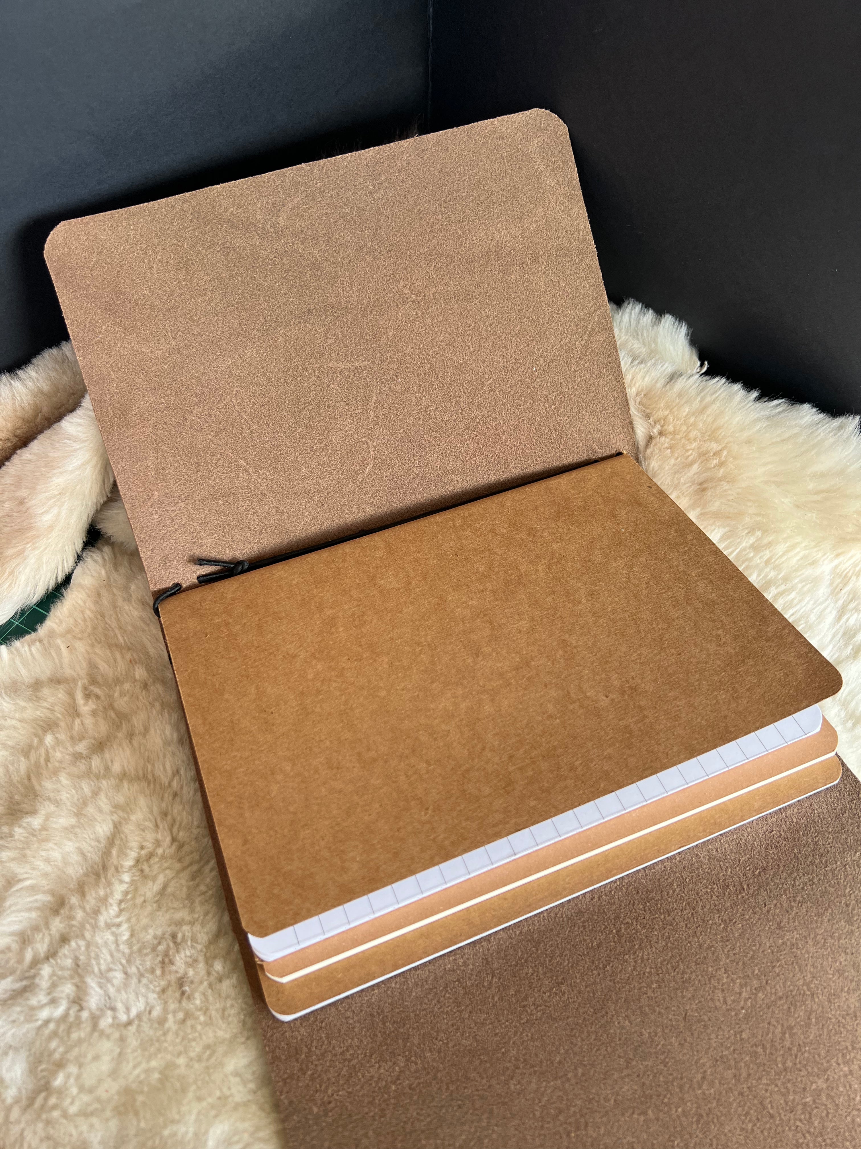 Kožený zápisník A5 - Hnedá - Brown Dark - dlhá verzia