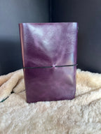 Kožený zápisník A5 - Fialová - Purple Dark - Dlhá verzia