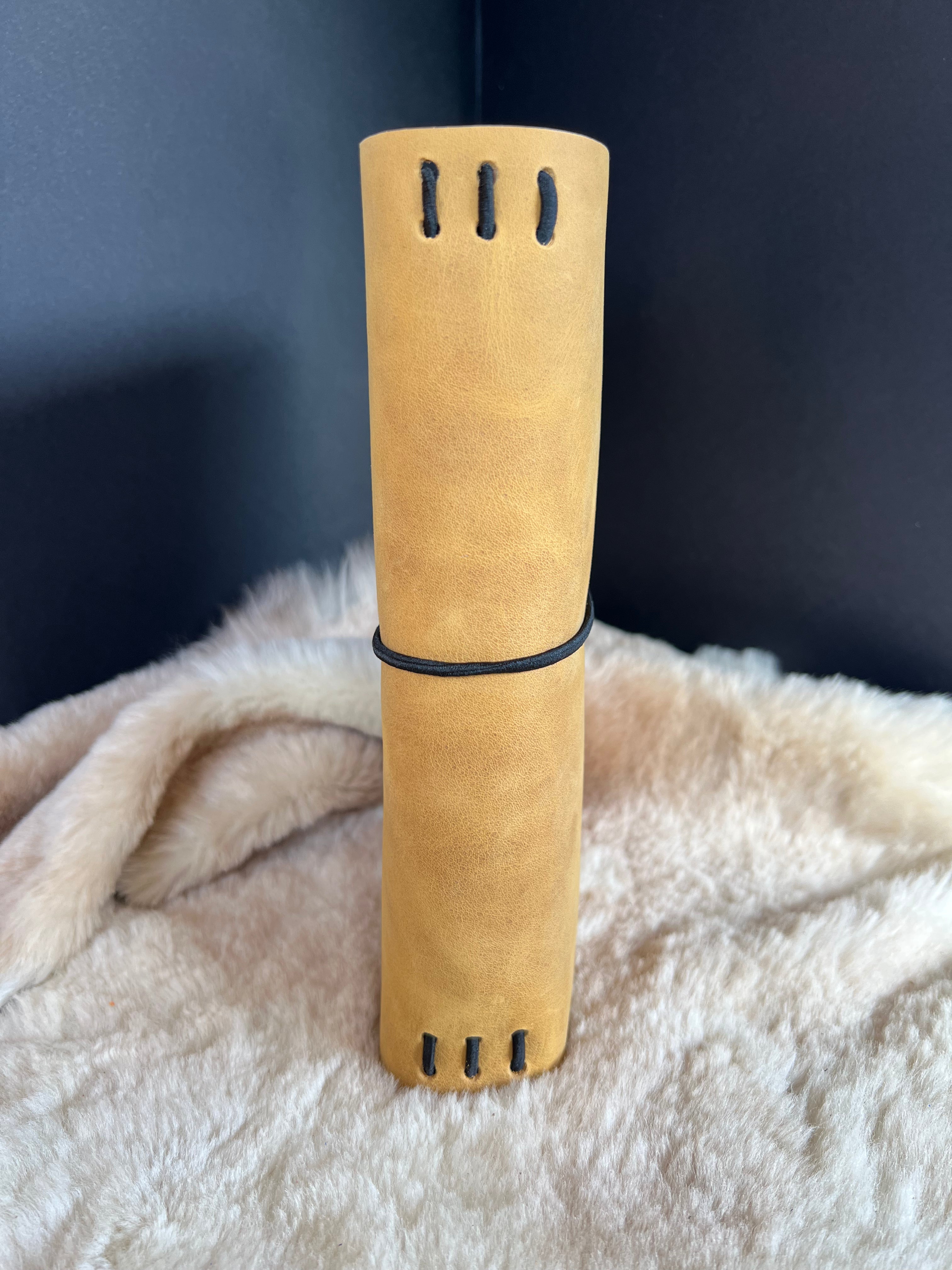 Kožený zápisník A5 - Žltá - Yellow Honey - dlhá verzia