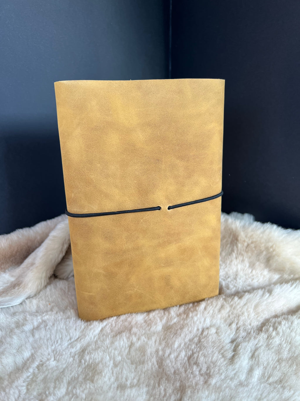 Kožený zápisník A5 - Žltá - Yellow Honey - dlhá verzia