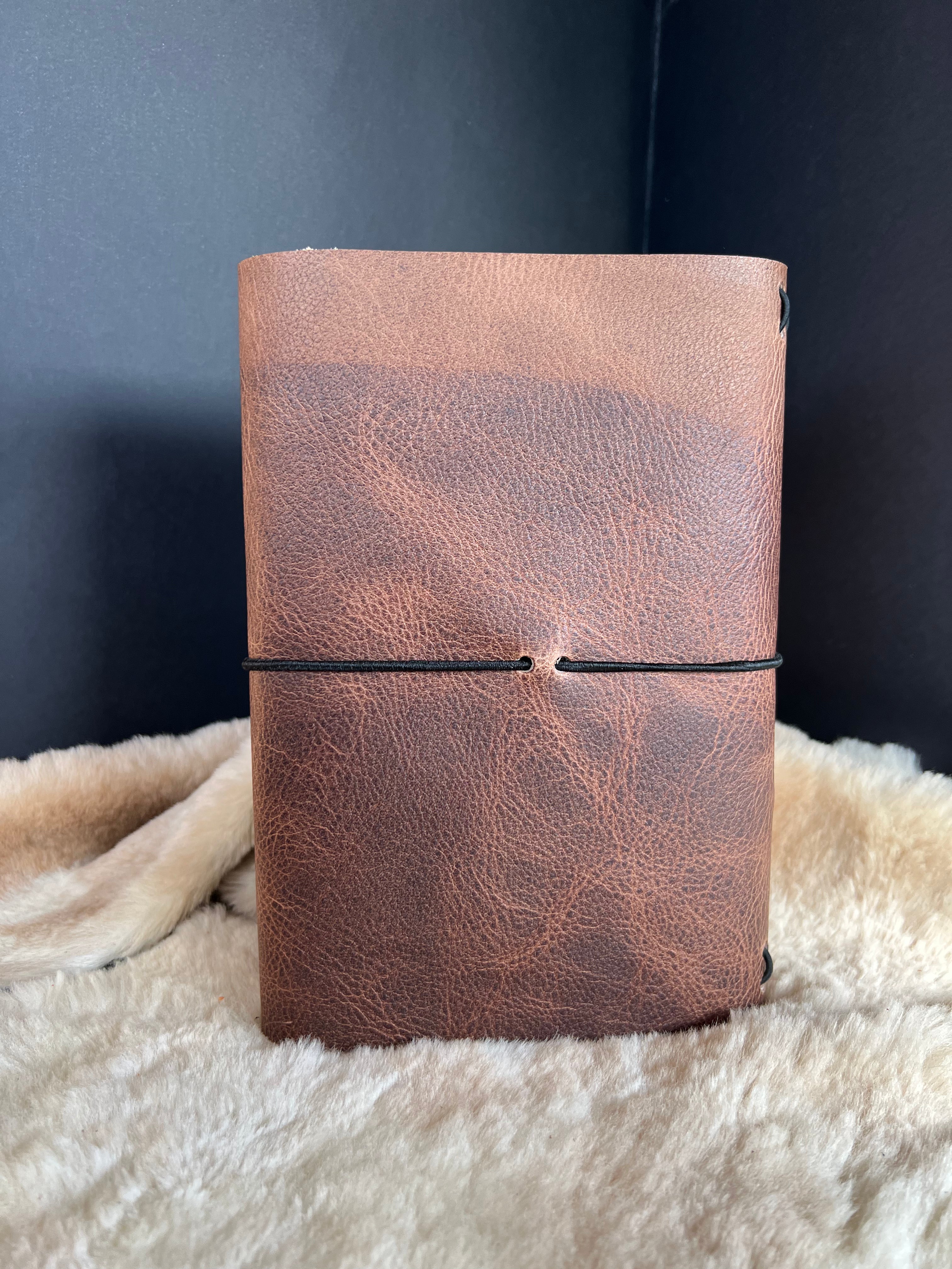 Kožený zápisník A5 - Hnedá - Brown crazy horse dark - dlhá verzia