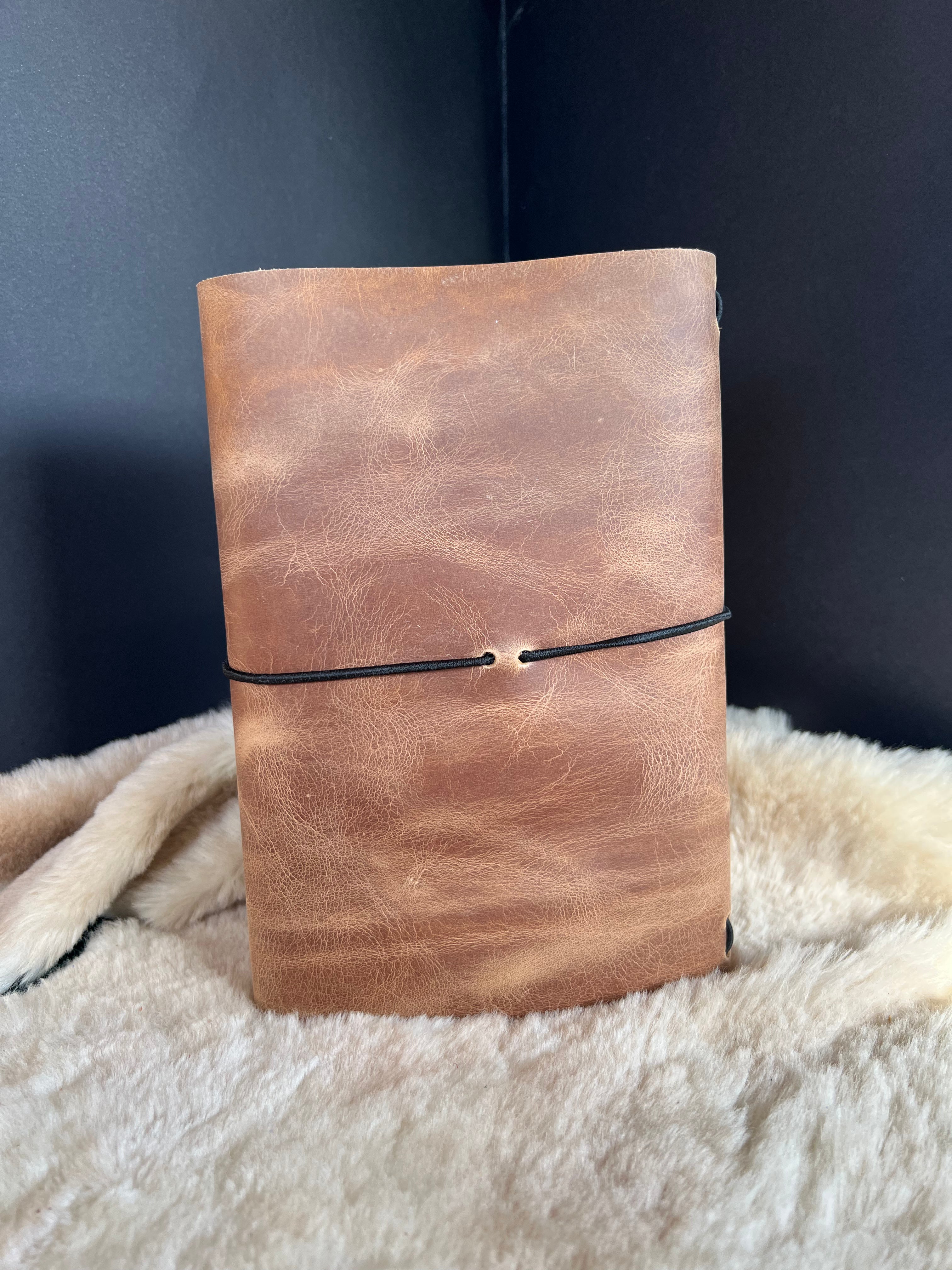 Kožený zápisník A5 - Hnedá - Brown crazy horse light - dlhá verzia