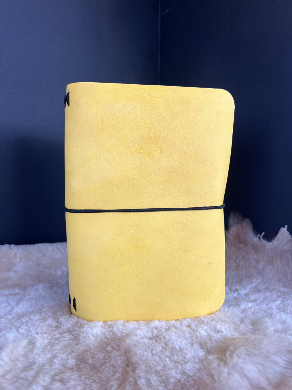 Kožený zápisník A5 - Žltý - Yellow Bee - krátka verzia