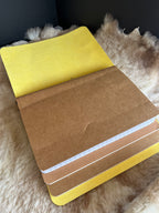 Kožený zápisník A5 - Žltý - Yellow Bee - krátka verzia