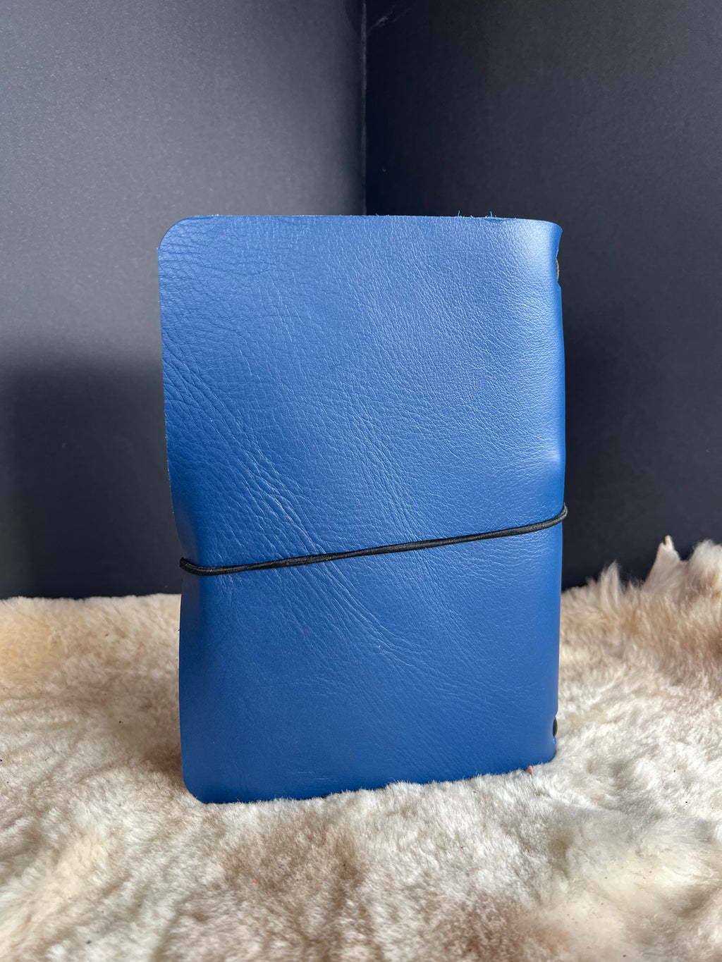 Kožený zápisník A5 - Modrá - Blue Navy - Krátka verzia