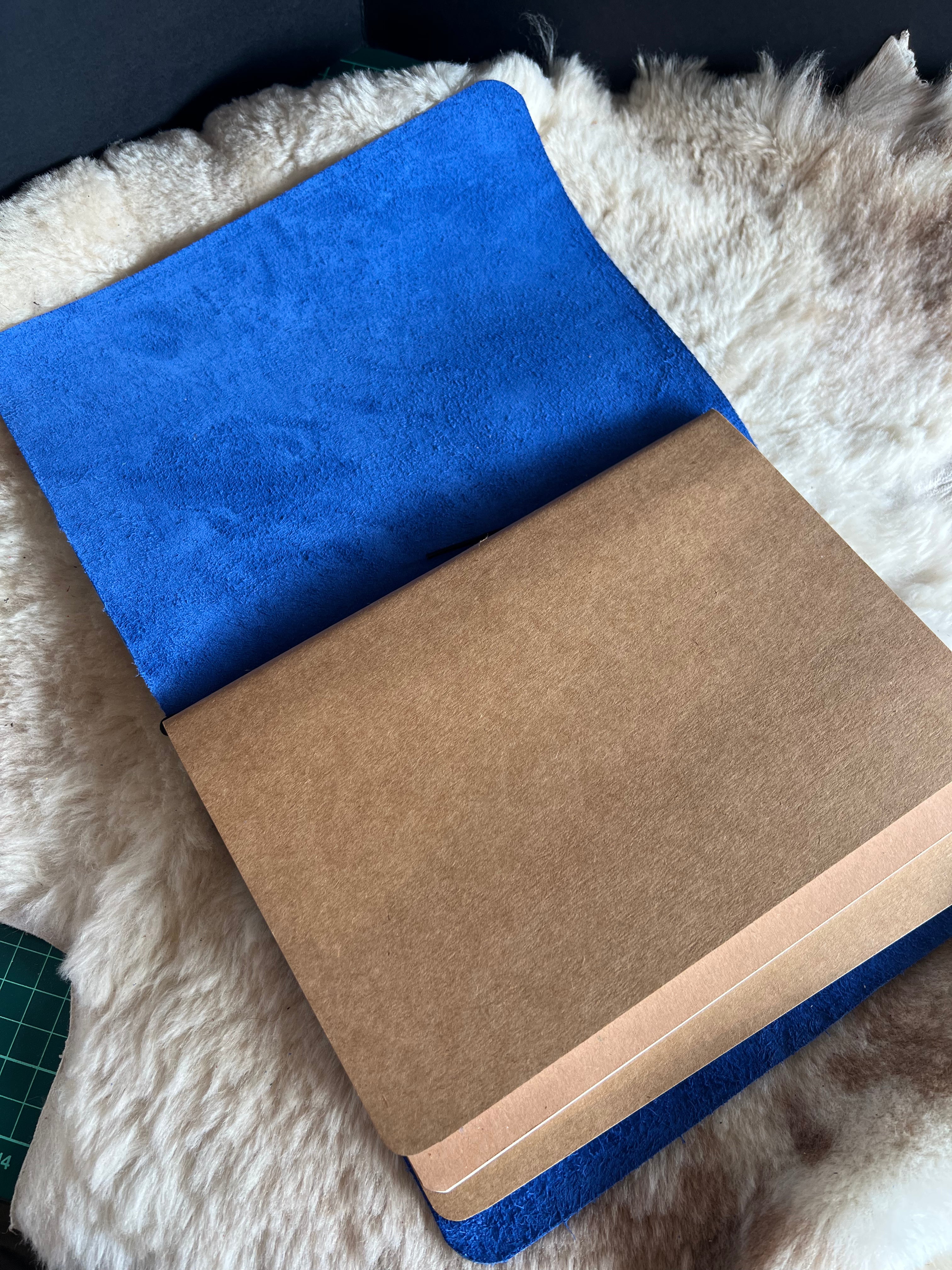 Kožený zápisník A5 - Modrá - Blue Navy - Krátka verzia