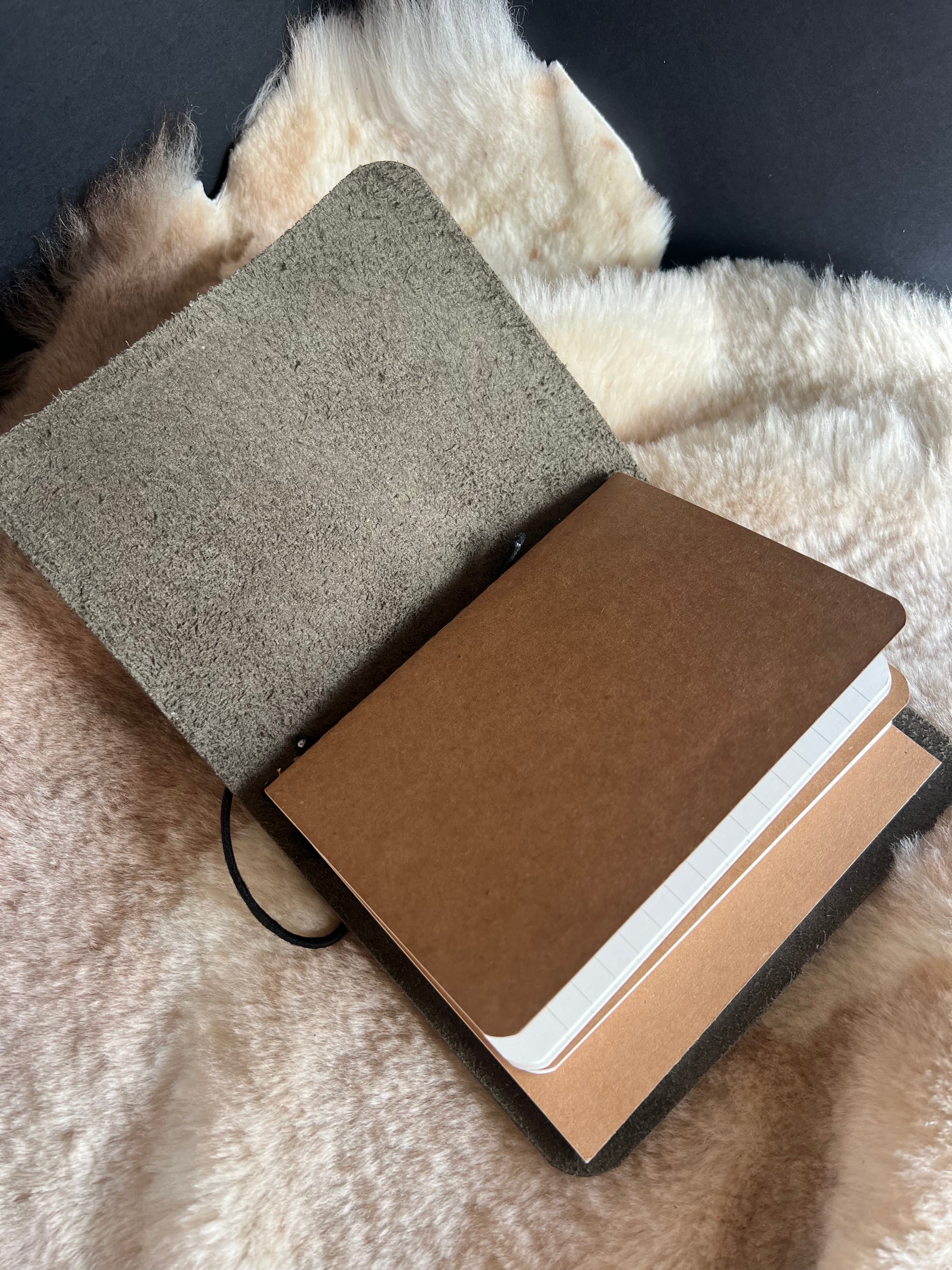 Kožený zápisník A6 - Zelená - Green Dark - krátka verzia