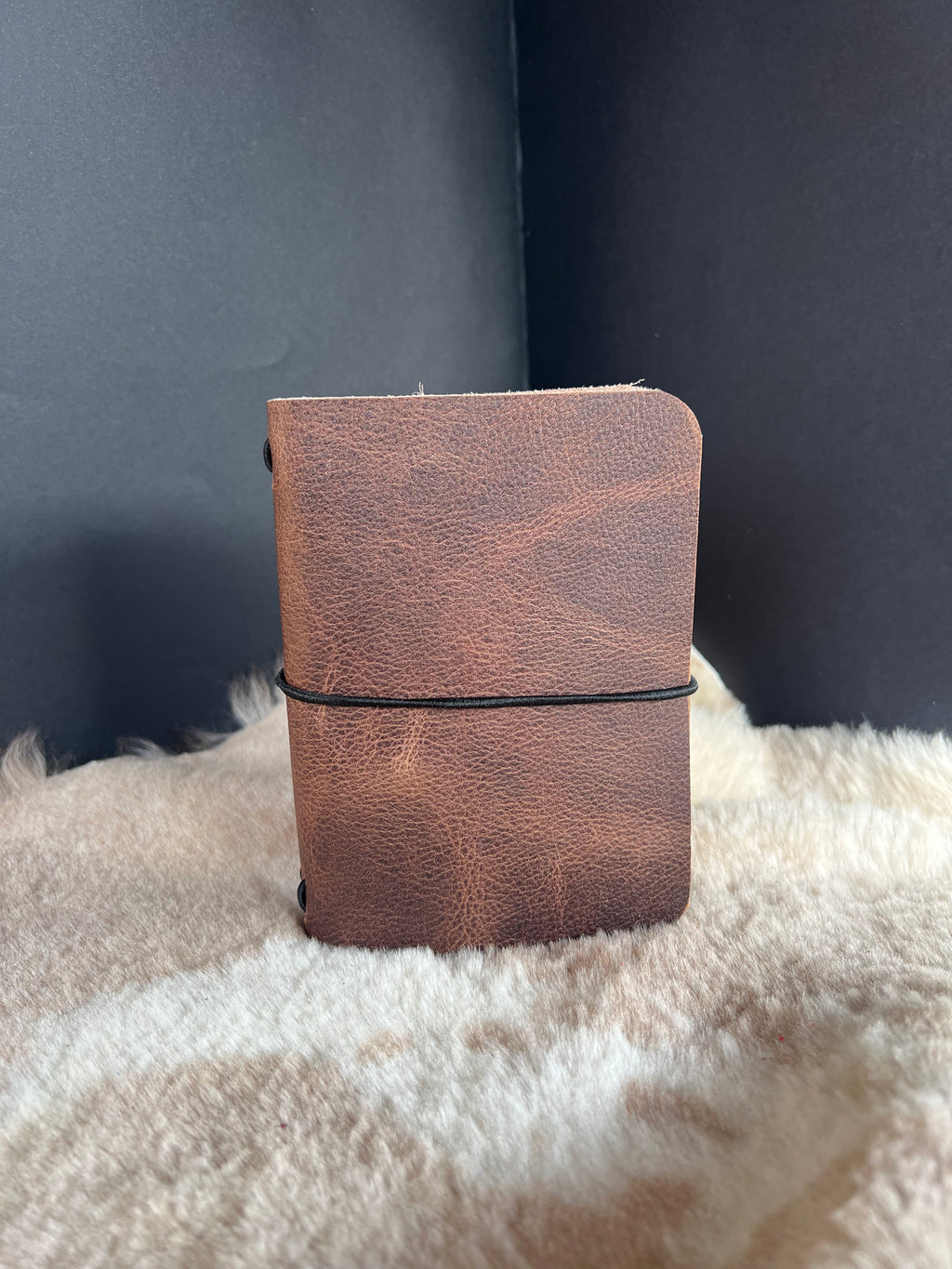 Kožený zápisník A6 - Hnedá - brown crazy horse dark - Krátka verzia