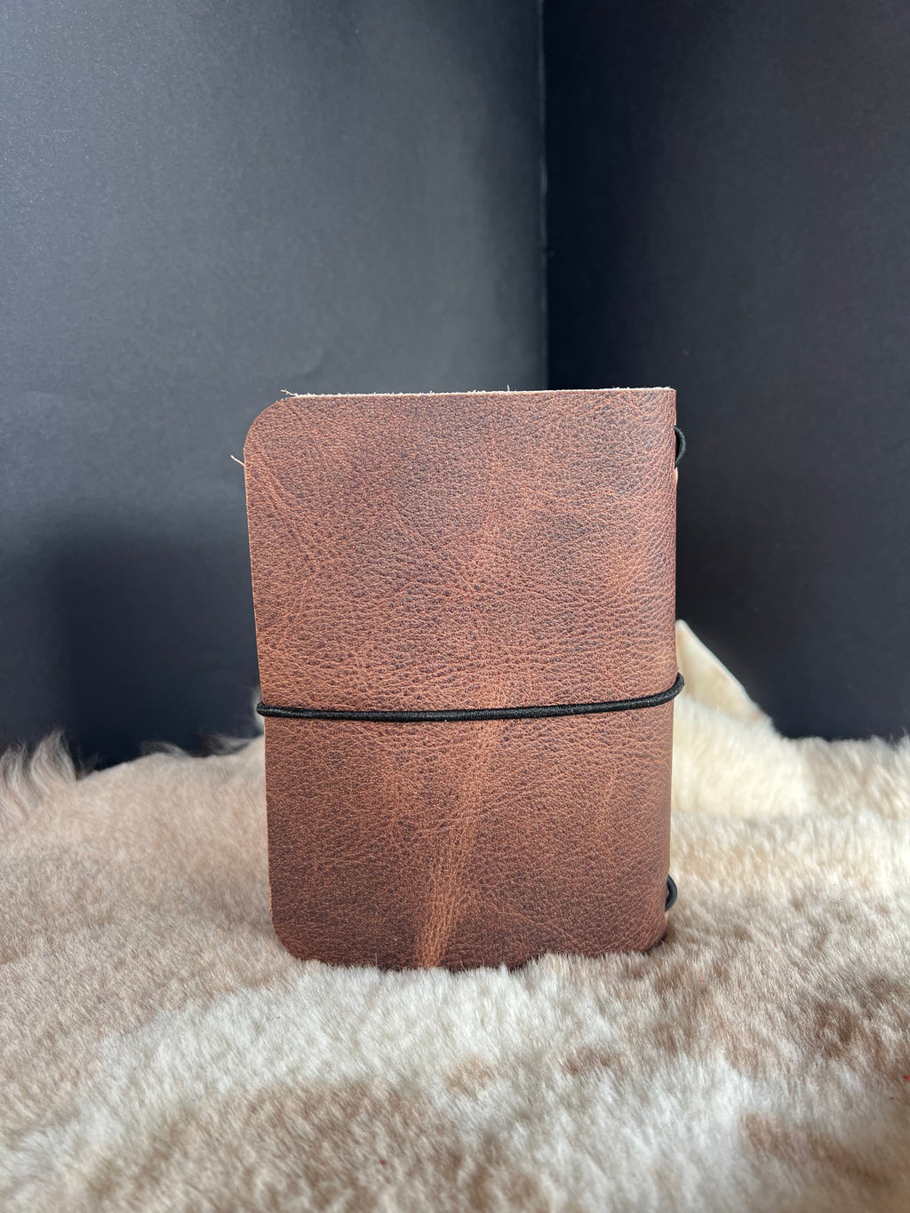 Kožený zápisník A6 - Hnedá - brown crazy horse dark - Krátka verzia
