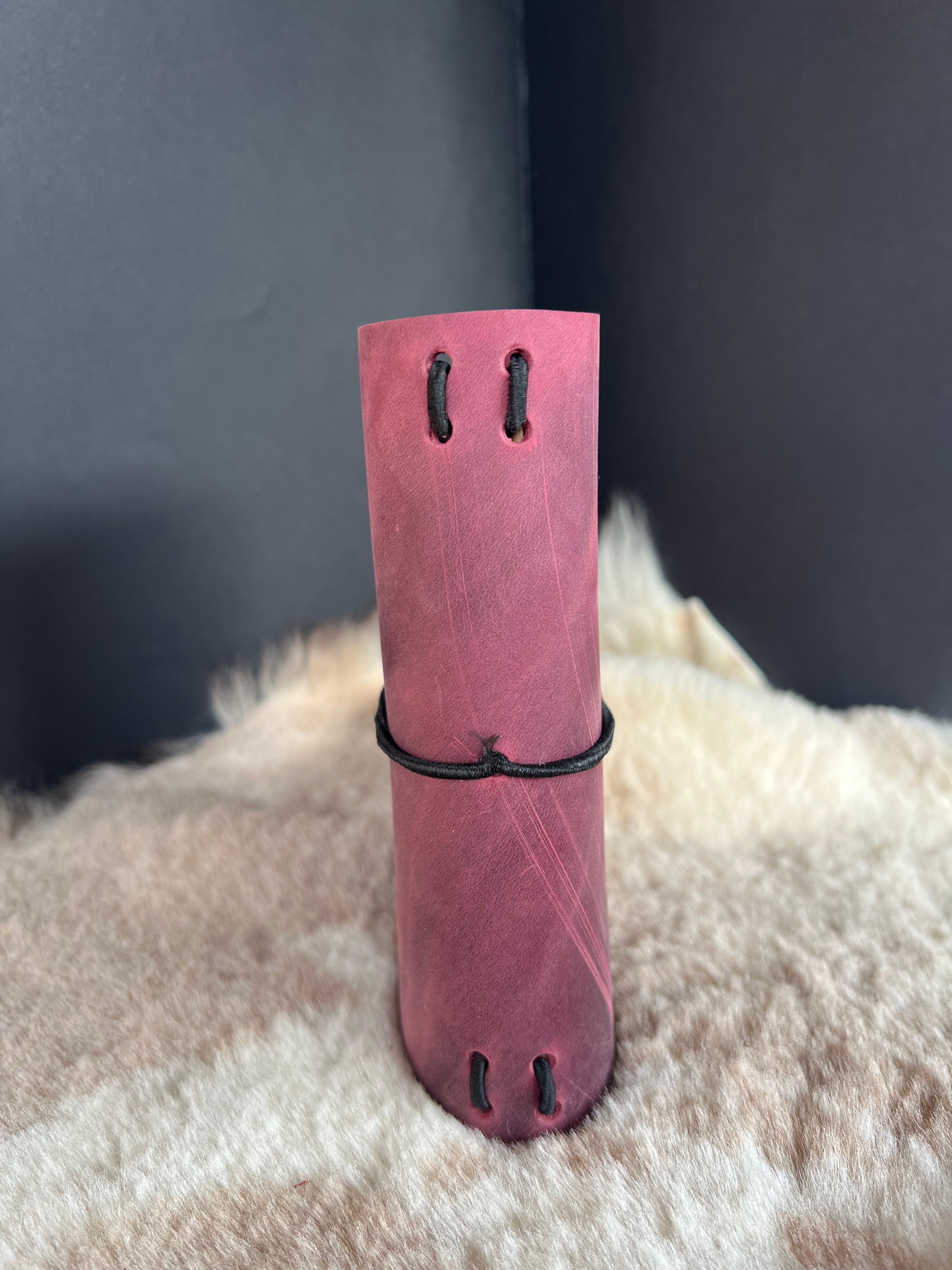 Kožený zápisník A6 - Ružová - pink dracula - krátka verzia