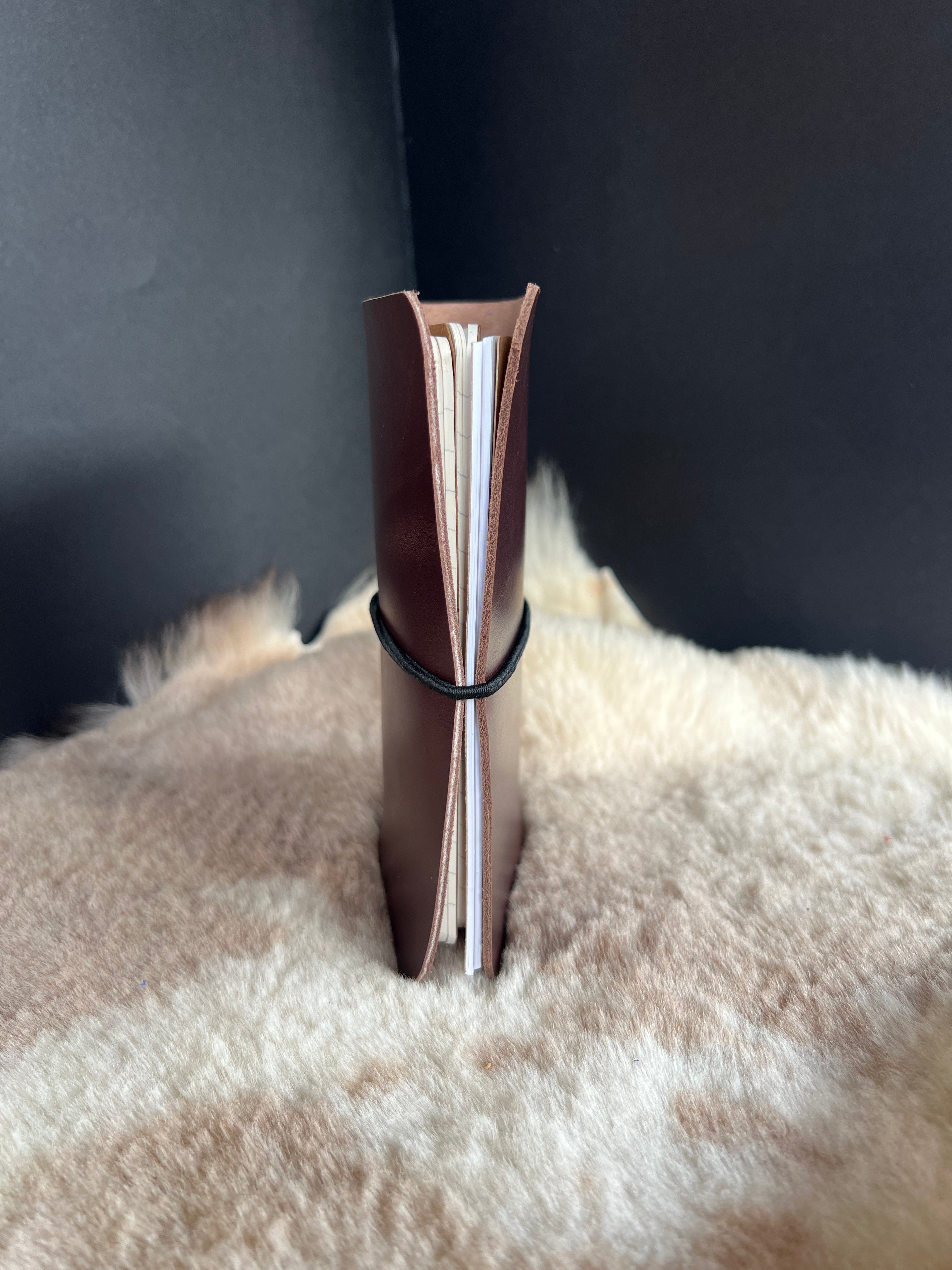 Kožený zápisník A6 - Hnedá - brown chocolate - krátka verzia