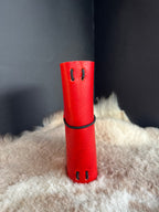 Kožený zápisník A6 - červená - Red matte - dlhá verzia