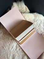 Kožený zápisník A6 - Ružová - Baby pink - dlhá verzia