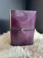 Kožený zápisník A6 - Fialová - Purple Dark - dlhá verzia