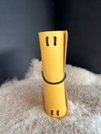 Kožený zápisník A6 - žltá - Yellow TAXI - dlhá verzia