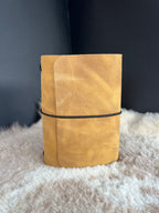 Kožený zápisník A6 - žltá - Yellow Honey - dlhá verzia