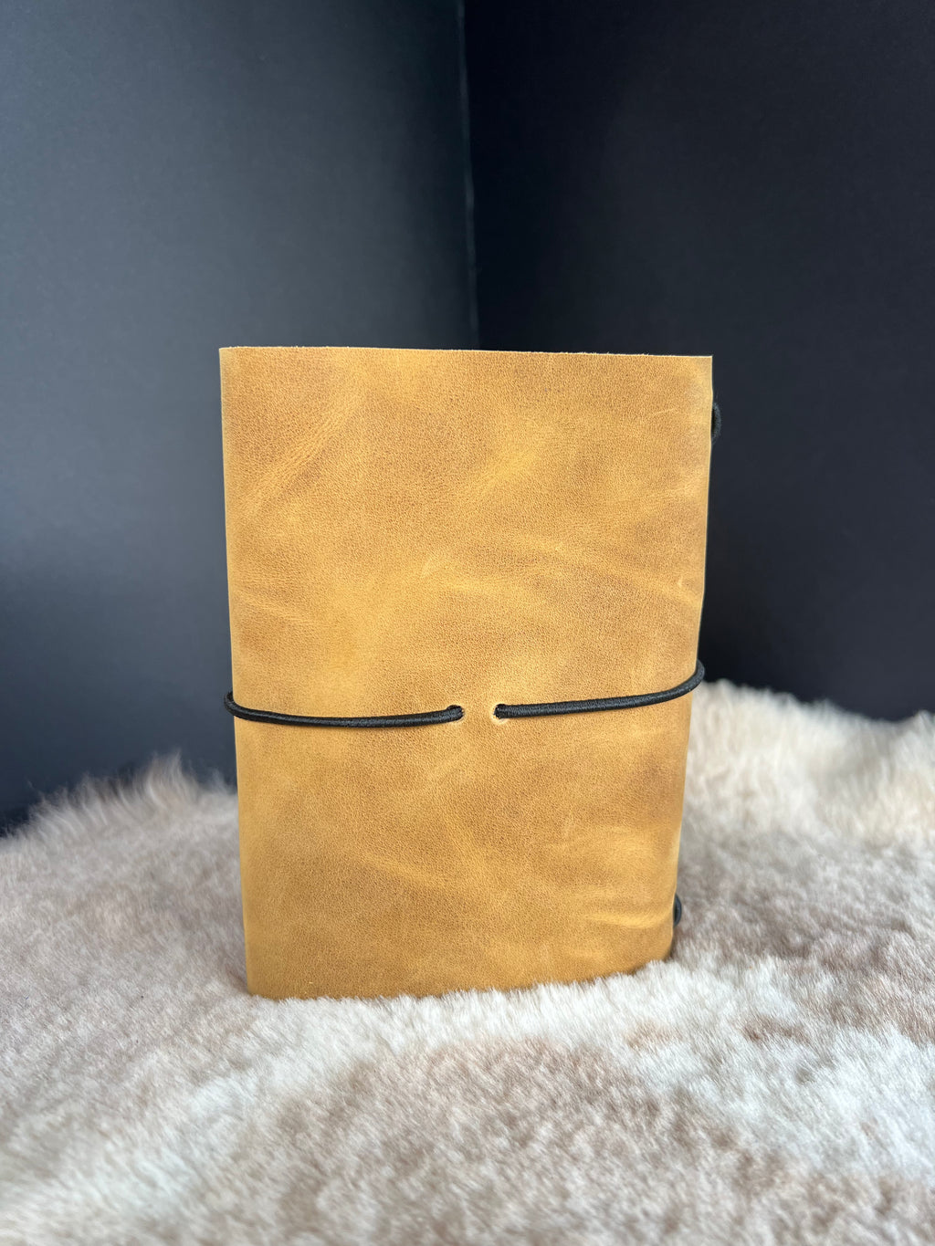 Kožený zápisník A6 - žltá - Yellow Honey - dlhá verzia