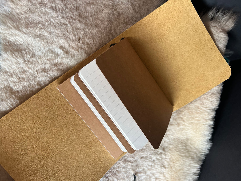 Kožený zápisník A6 - žltá - Yellow Honey - dlhá verzia