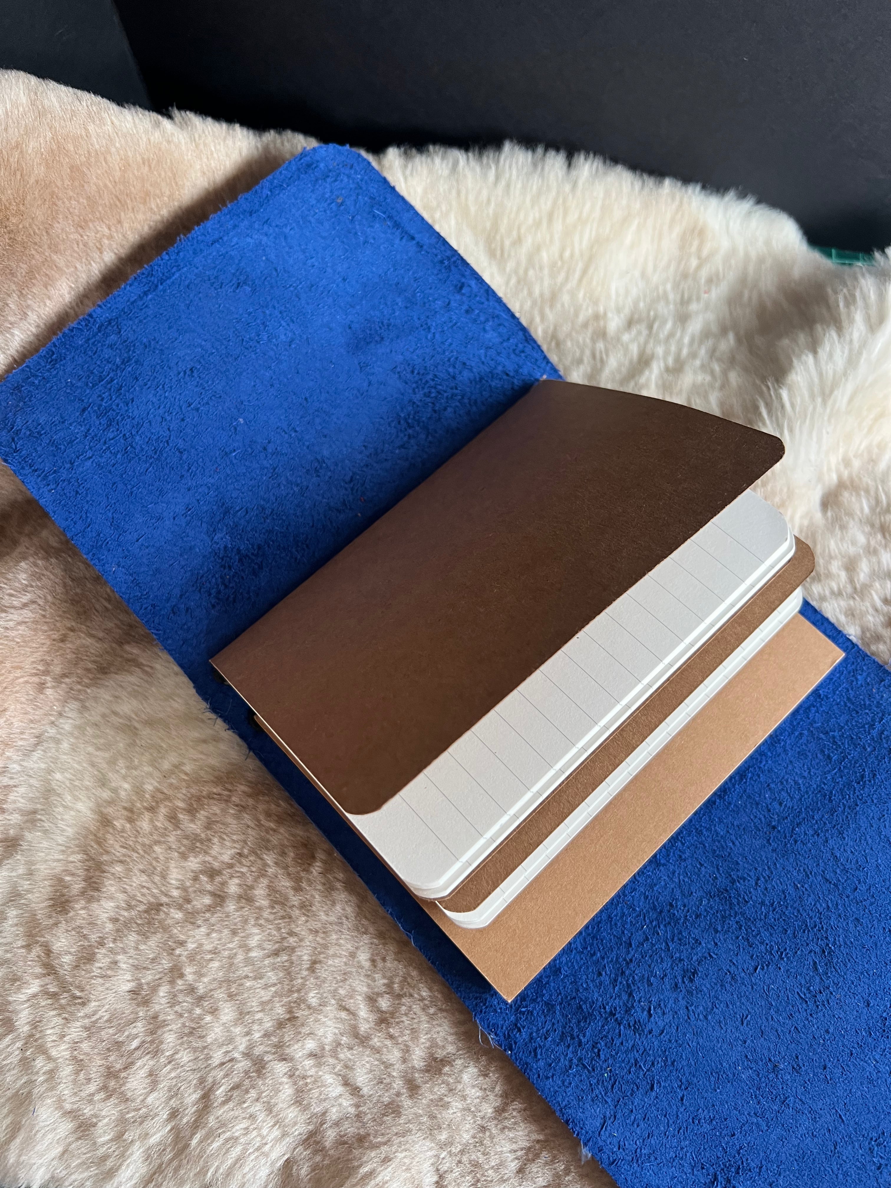 Kožený zápisník A6 - Modrá - Blue Navy - dlhá verzia