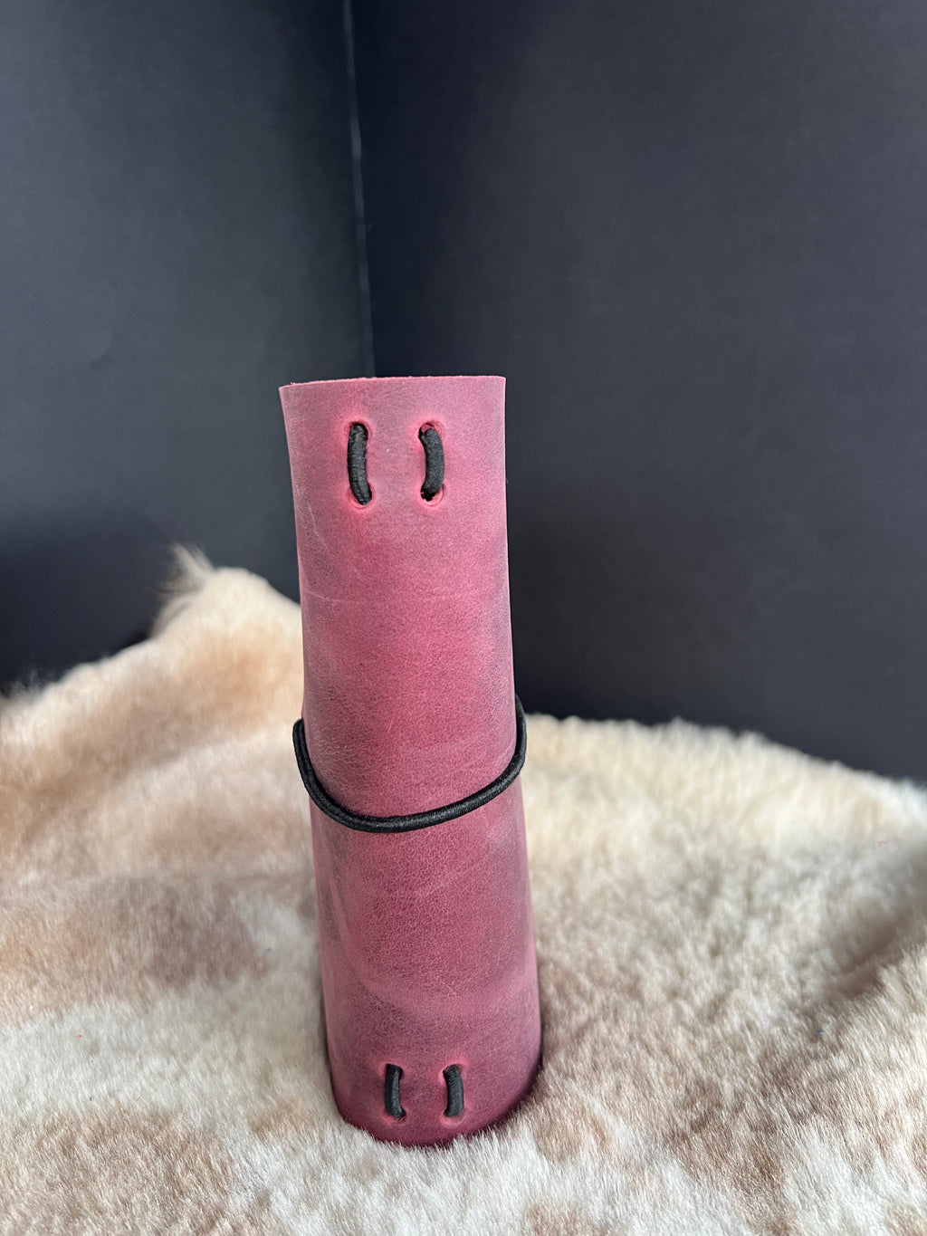 Kožený zápisník A6 - Ružová - pink dracula - dlhá verzia