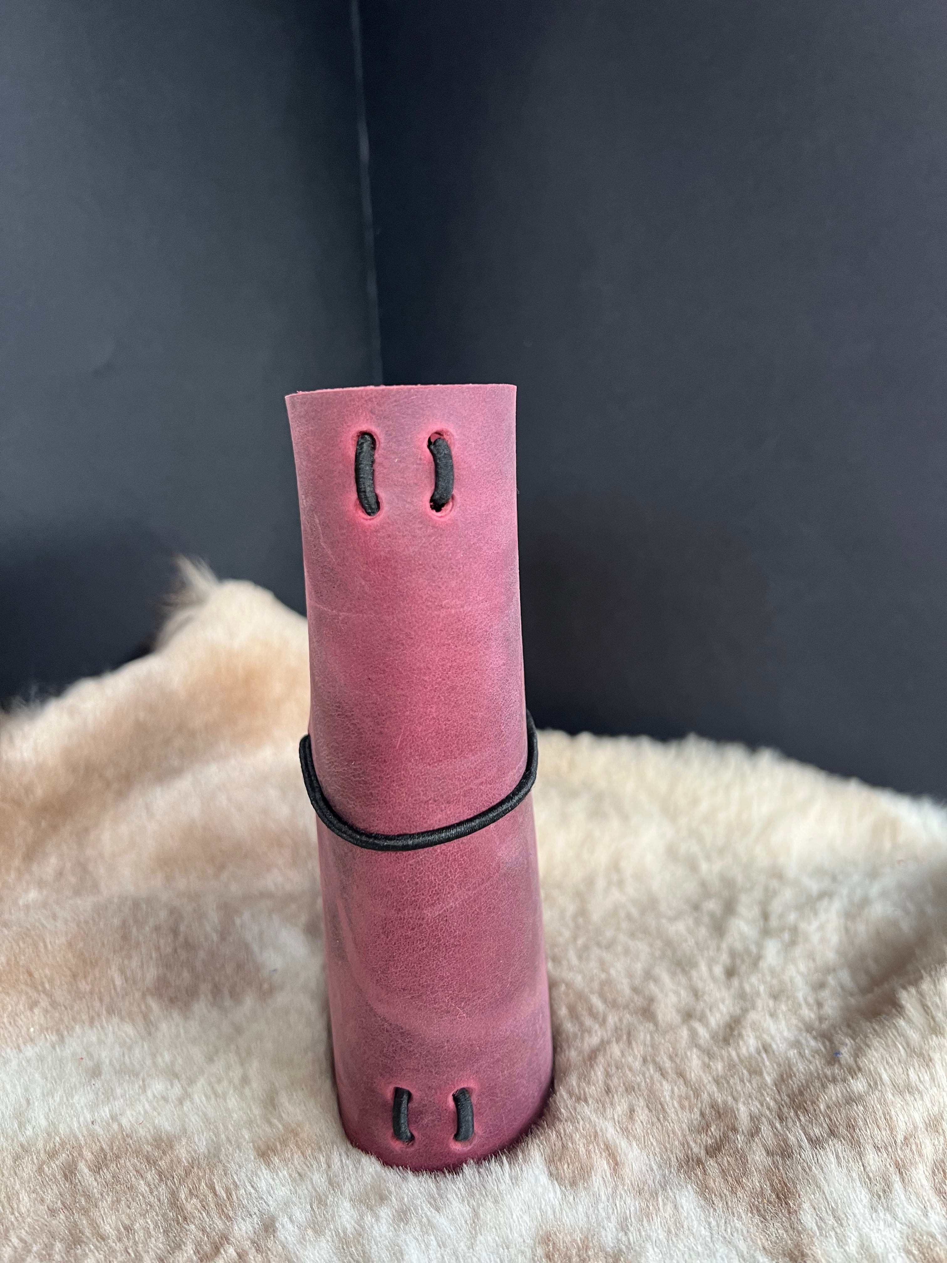 Kožený zápisník A6 - Ružová - pink dracula - dlhá verzia