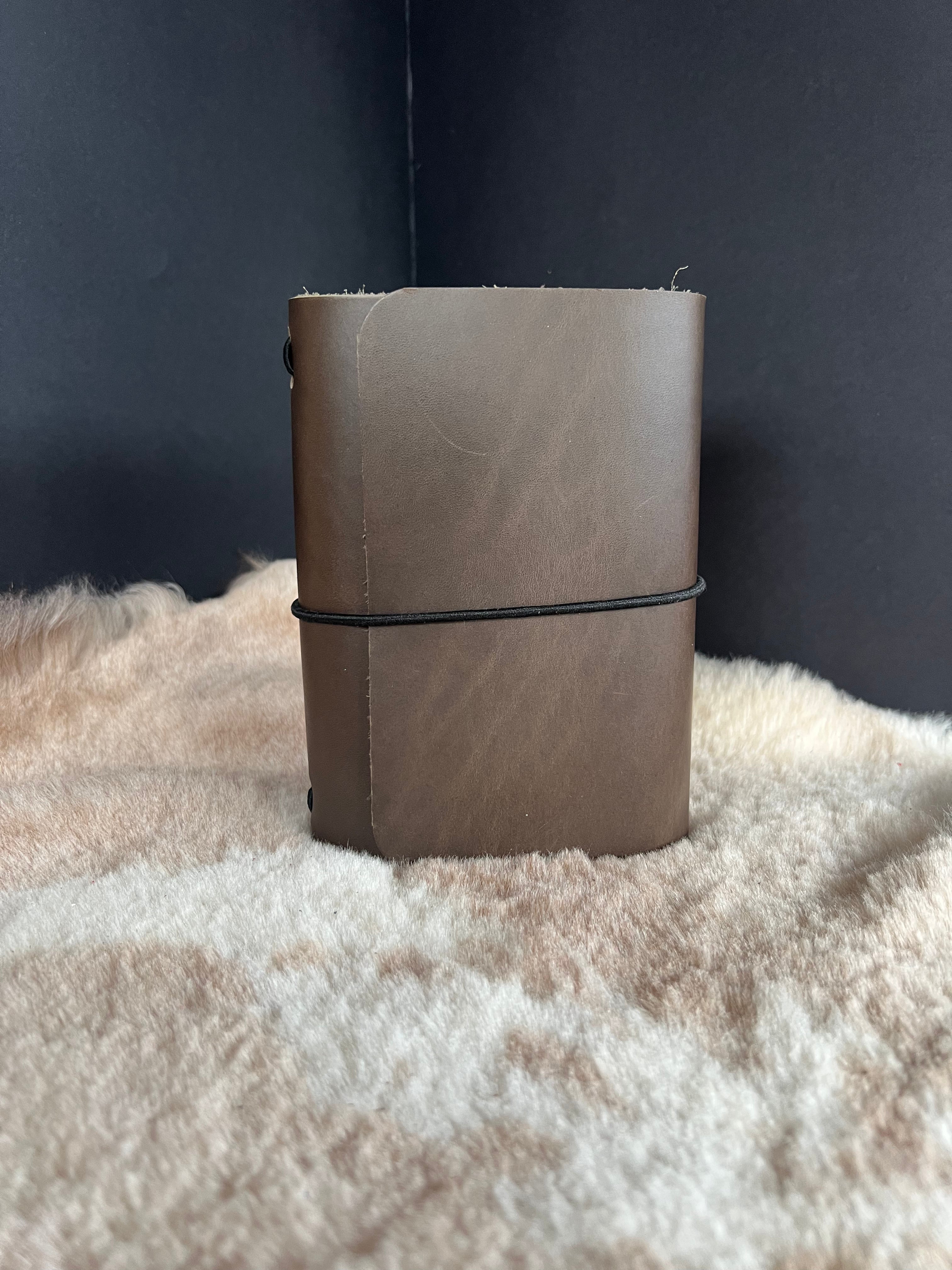 Kožený zápisník A6 - Zelená - Green Dark - dlhá verzia