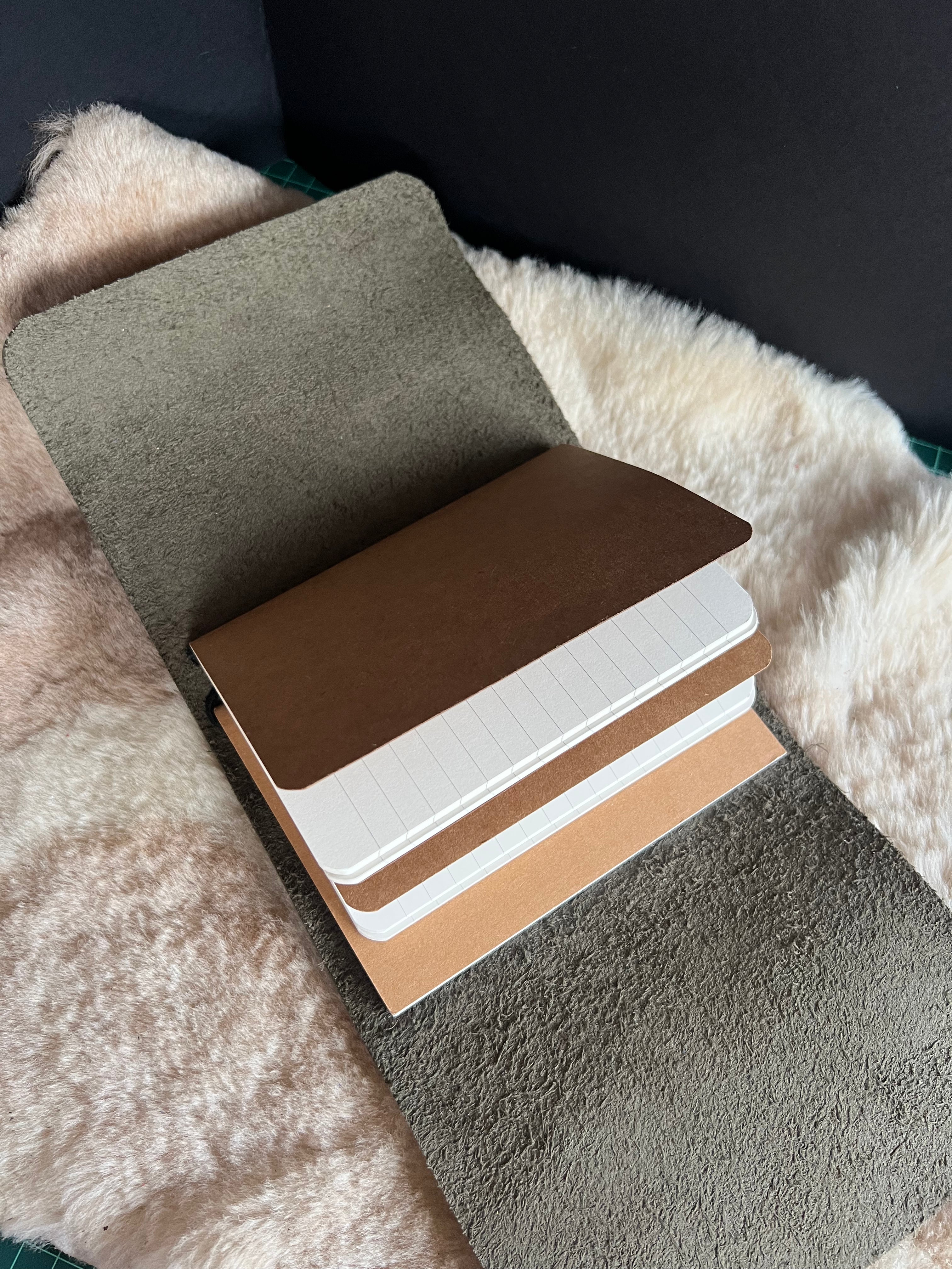 Kožený zápisník A6 - Zelená - Green Dark - dlhá verzia