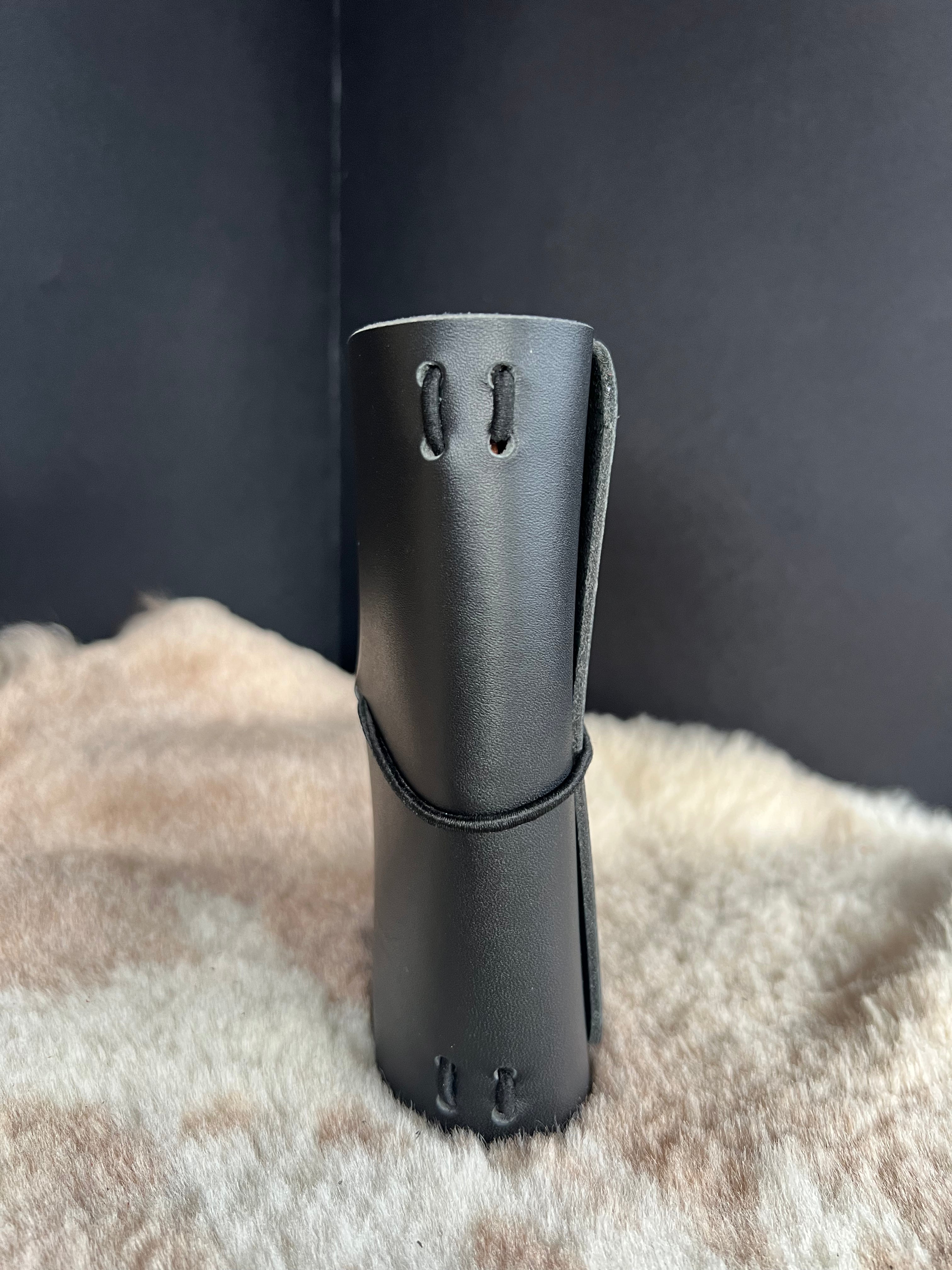 Kožený zápisník A6 - čierna - Black Panter - dlhá verzia