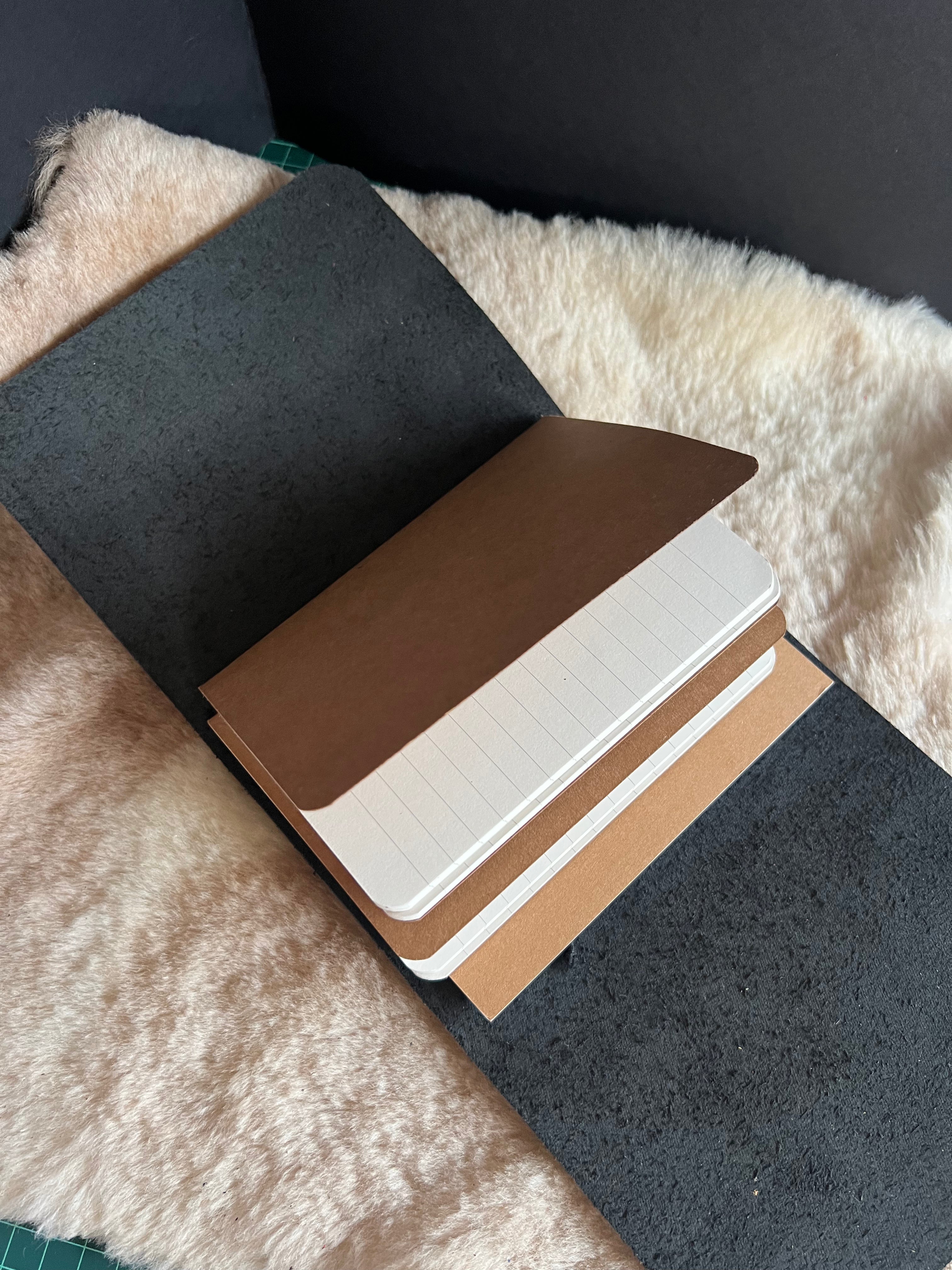 Kožený zápisník A6 - čierna - Black Panter - dlhá verzia